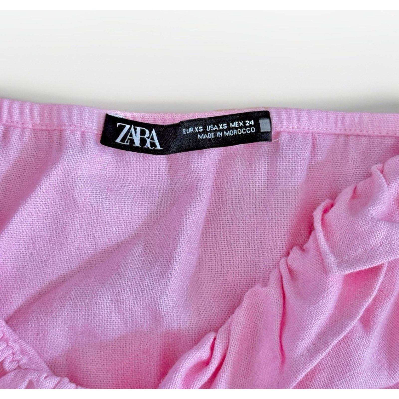 Zara ZARA Women’s Dress Size XS Pink Ruffle Puff Cute Preppy Size XS / US 0-2 / IT 36-38 - 2 Thumbnail