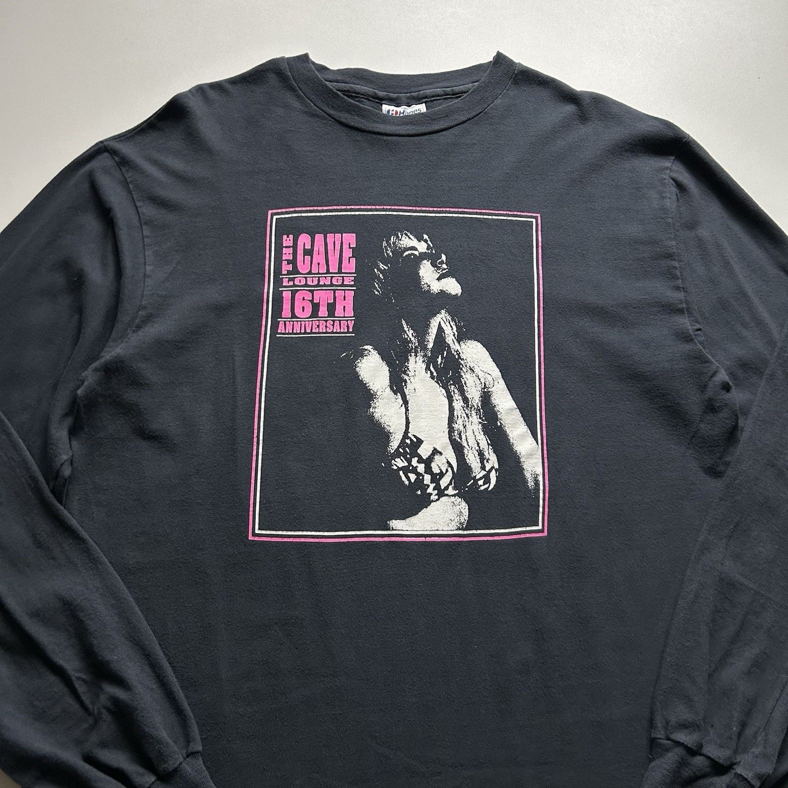 Hanes × Vintage Vintage 90s The Cave Lounge Shirt Mens XL Hanes Long Sleeve Size US XL / EU 56 / 4 - 2 Thumbnail