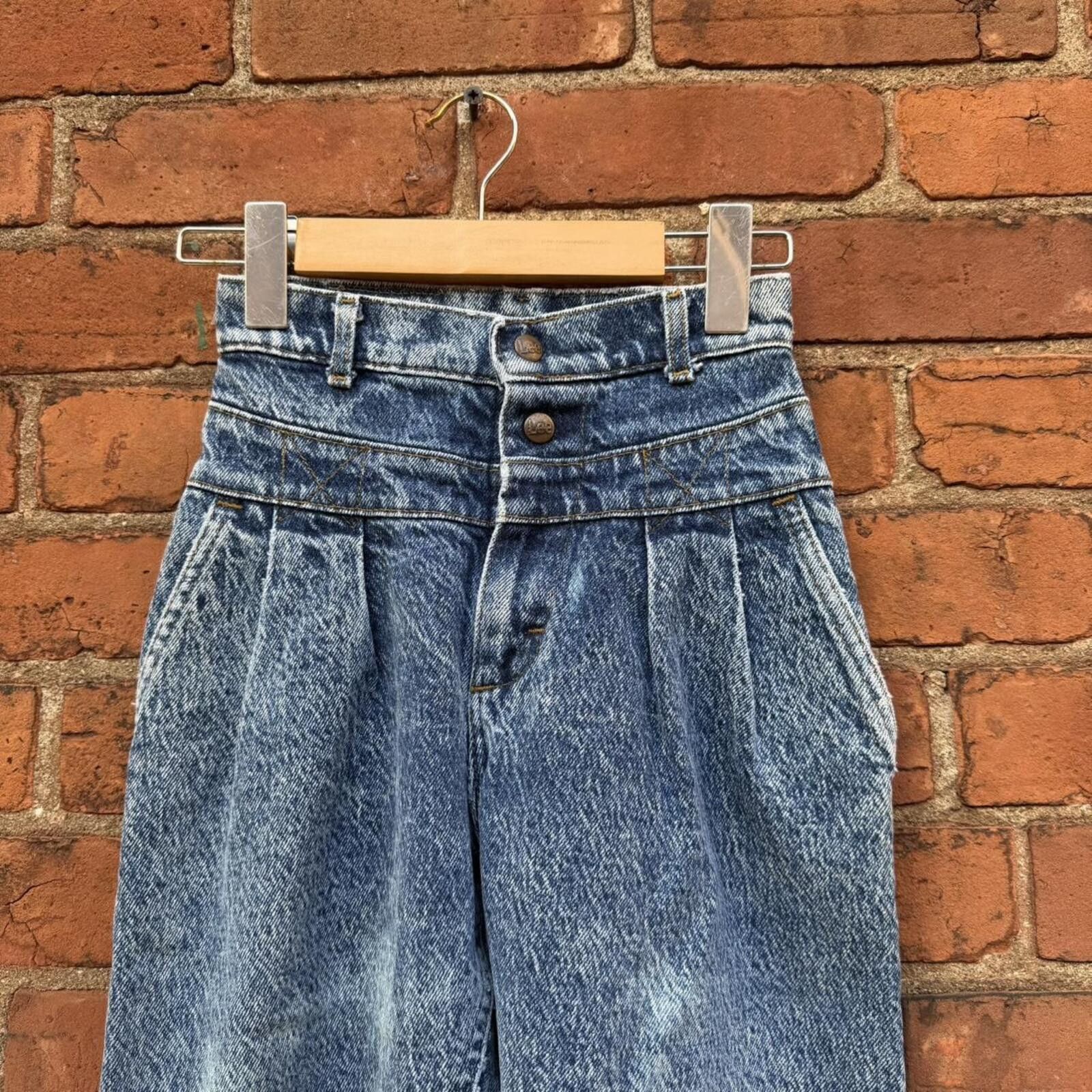 Lee vintage Lee acid washed high waited slim jeans 80s 12 slim Size 34" / US 12 / IT 48 - 2 Thumbnail