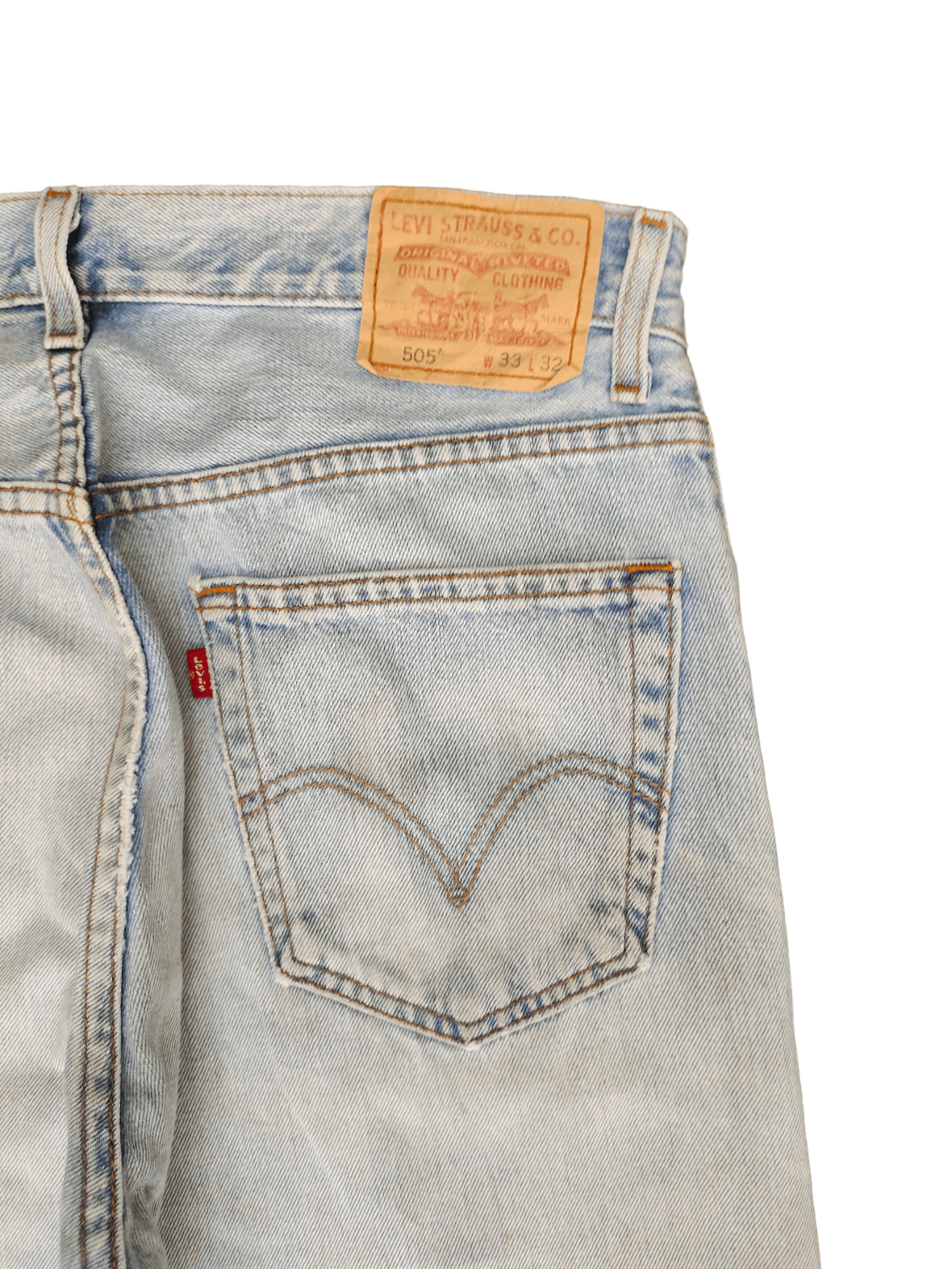 Levi's Size 33x32 Vintage Levis 505 Light Wash Jeans Regular Fit Size US 33 - 13 Thumbnail