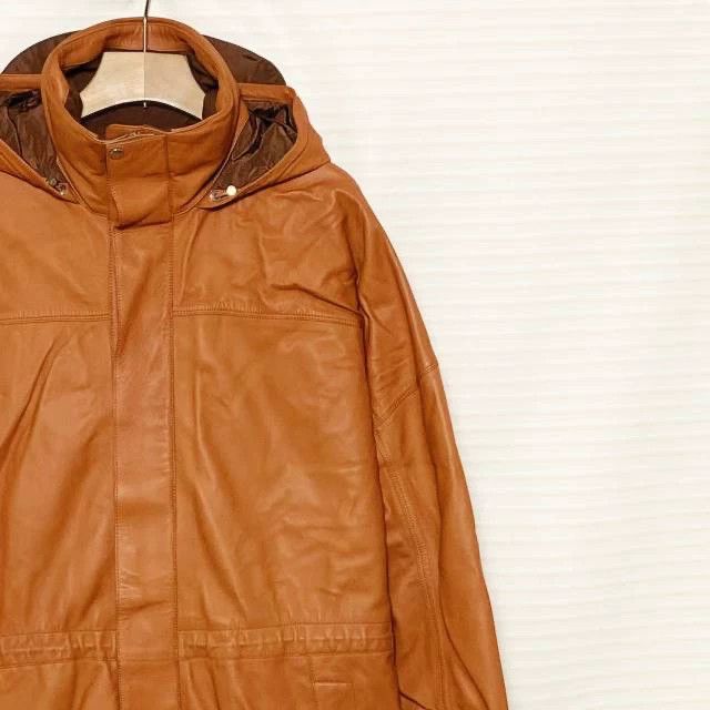 Loewe LOEWE Solid color hooded leather coat, men's trench coat Size US M / EU 48-50 / 2 - 3 Thumbnail
