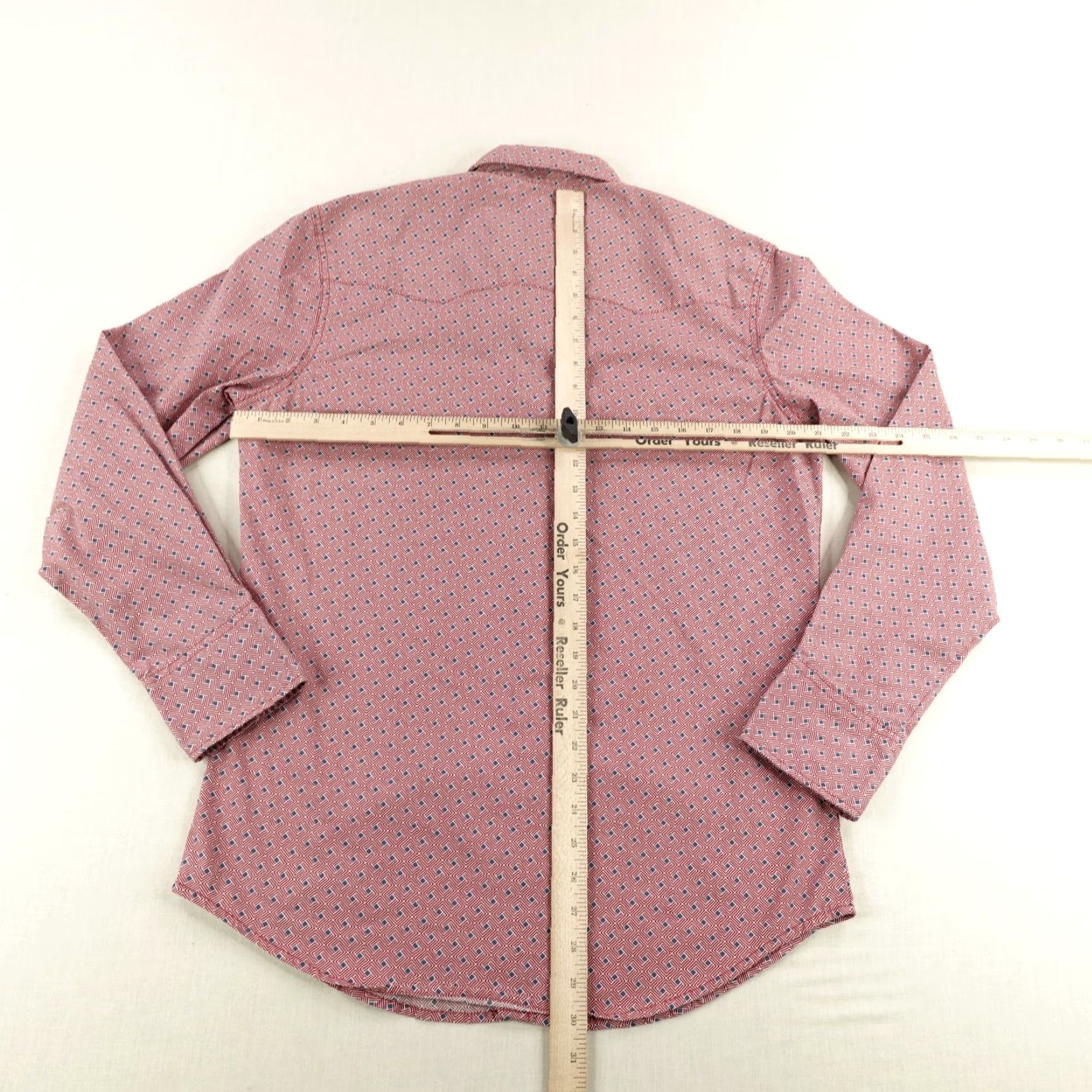 Wrangler Wrangler Shirt Men Medium Red Western Pearl Snap Geometric Rodeo Cowboy Western Size US M / EU 48-50 / 2 - 6 Thumbnail