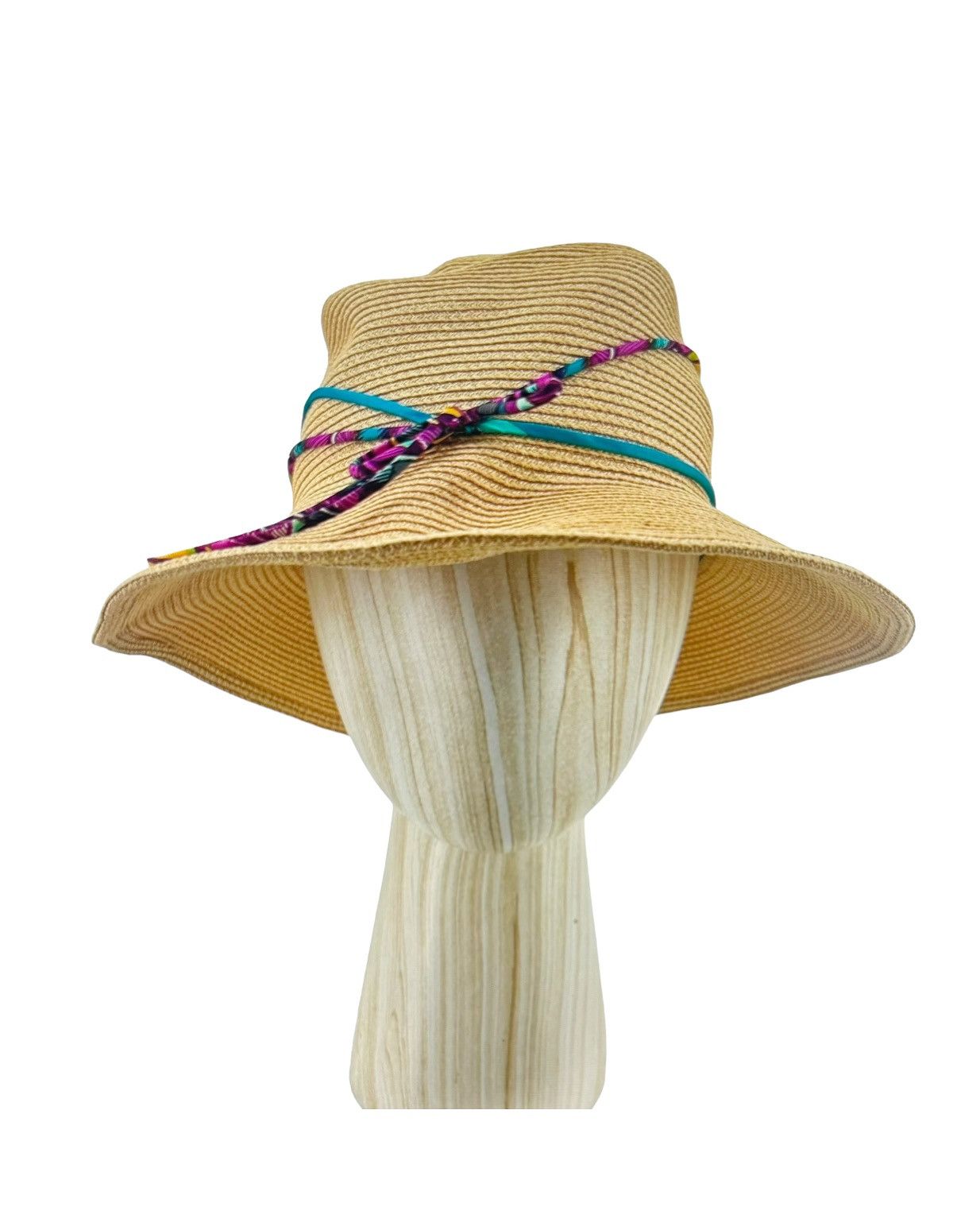 Hermes Margiela Era Woven Hemp Hat with Silk Wrap Size ONE SIZE - 1 Thumbnail