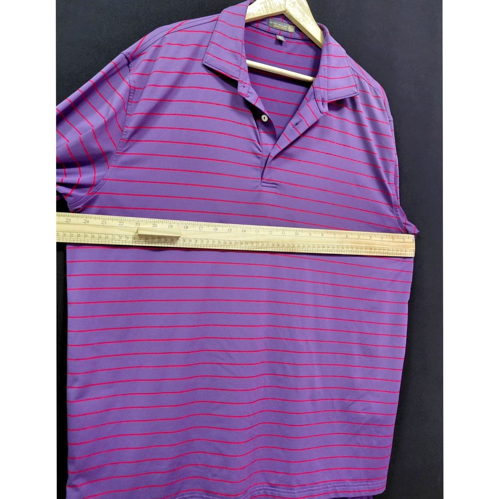 Peter Millar Peter Millar Shirt Mens XL Purple SUMMER COMFORT Striped Polo Short Sleeve Men Size Size US XL / EU 56 / 4 - 6 Thumbnail