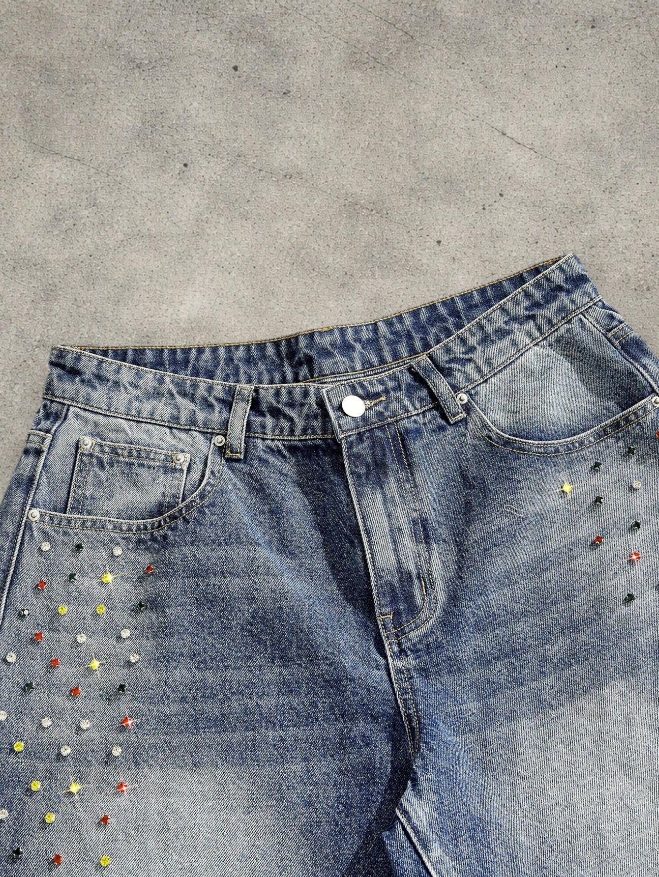 Jean Rhinestone Washed shorts Size US 32 / EU 48 - 2 Thumbnail