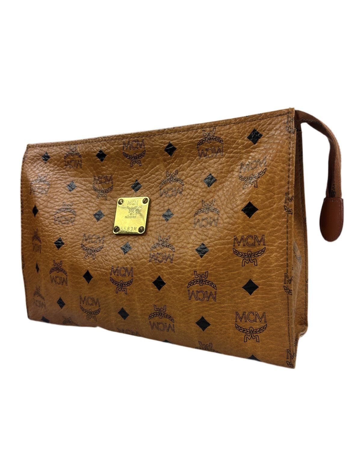 MCM MCM Cognac Leather Clutch Bag Size ONE SIZE - 1 Thumbnail