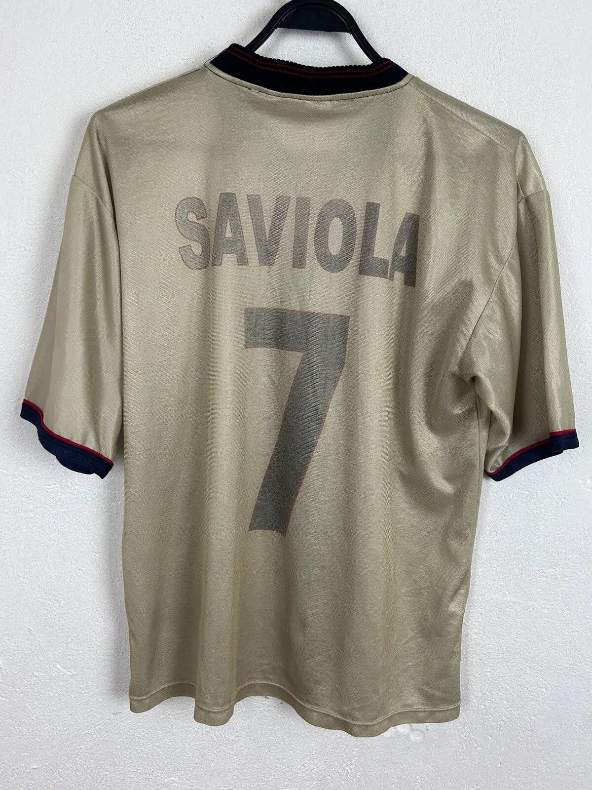 Vintage FC Barcelona Licensed 2001/02 Away Kit #7 Saviola Jersey Size US S / EU 44-46 / 1 - 2 Thumbnail