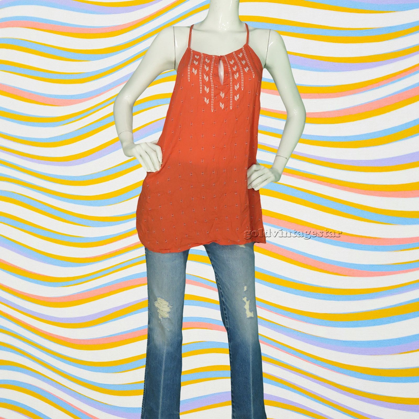 Other Old Navy Top XL Embroidered Halter Size XL / US 12-14 / IT 48-50 - 2 Thumbnail