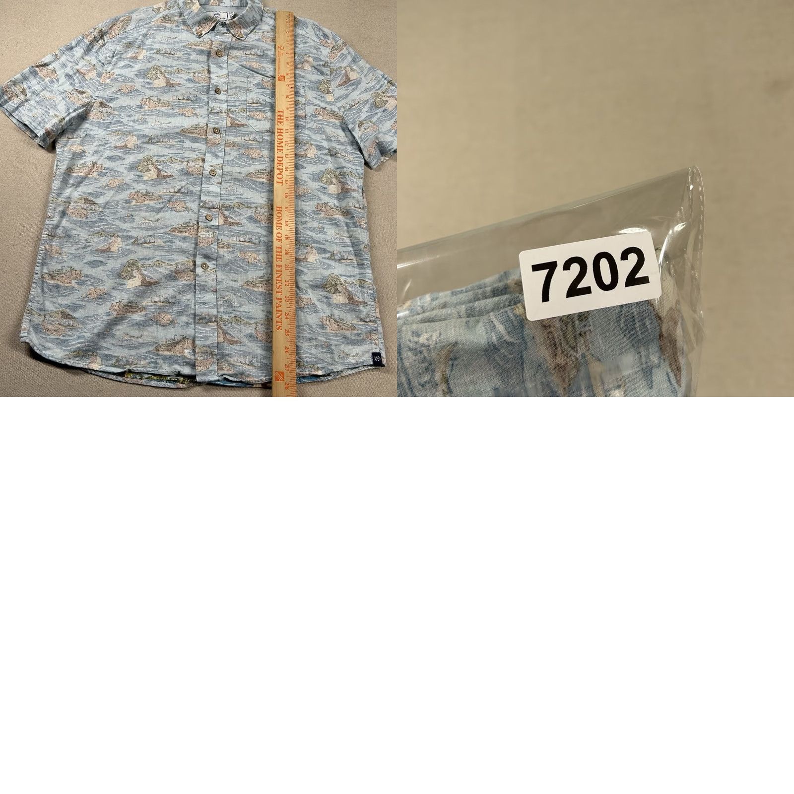 Southern Tide Southern Tide Shirt Mens M Linen Blend Hawaiian Button Down Reverse Print Aloha Casual blue Hawaiian Mens M Shirt Size US M / EU 48-50 / 2 - 8 Thumbnail