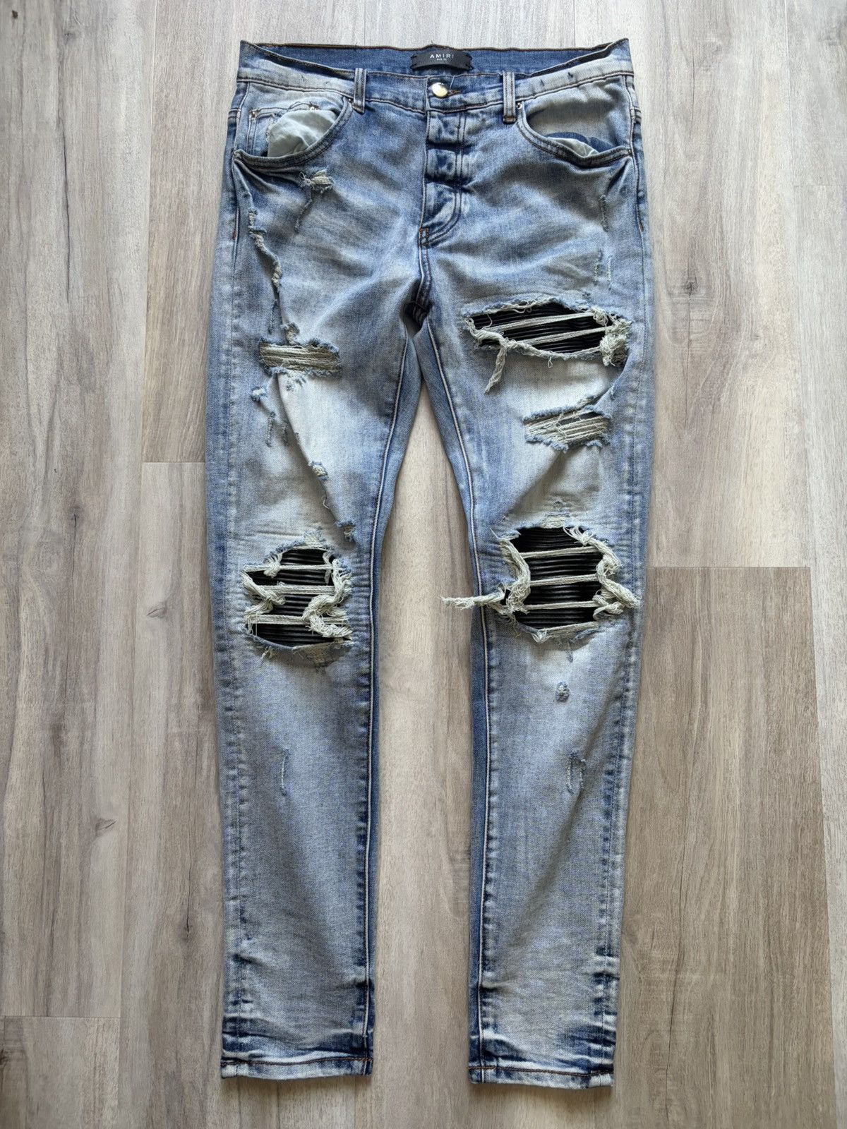 Amiri Amiri MX1 Black Patch Jeans Size US 31 - 1 Thumbnail
