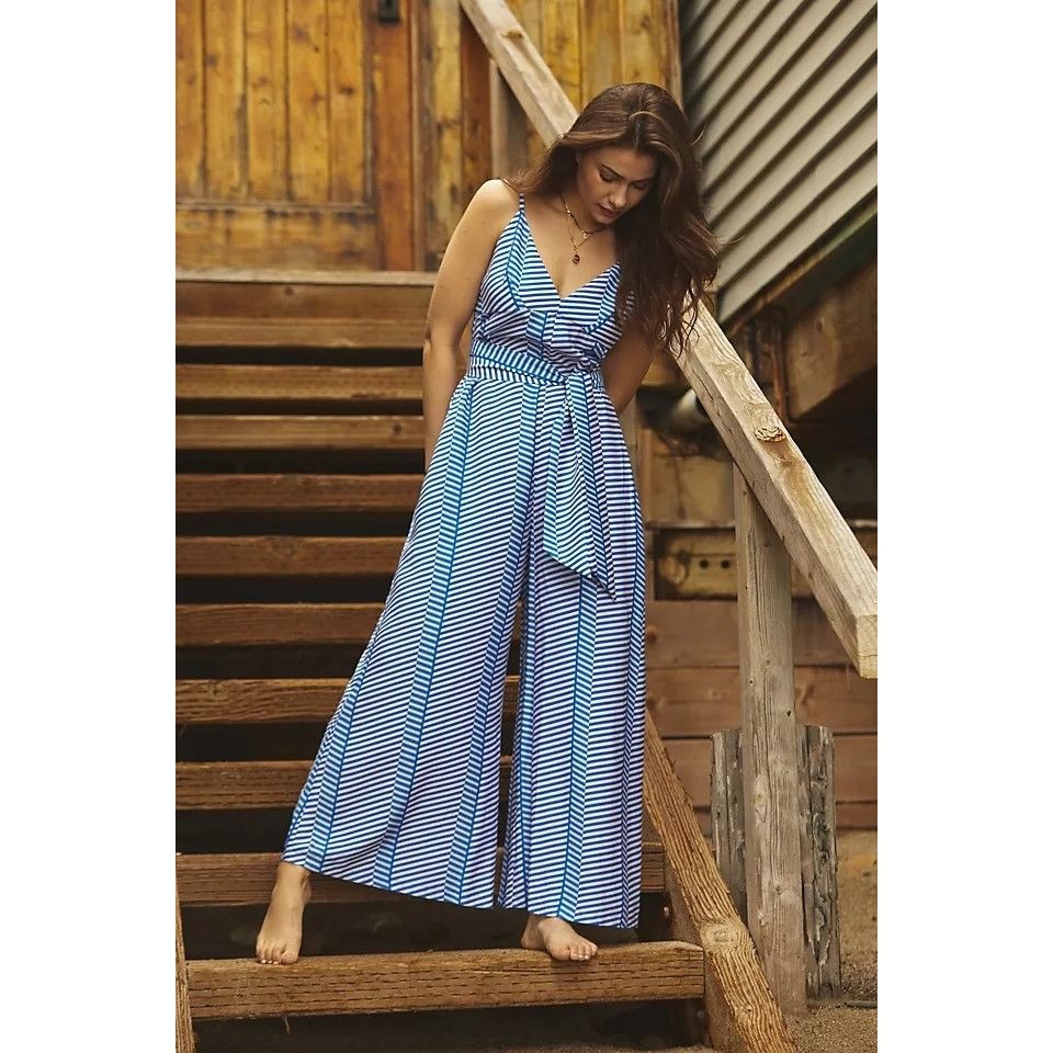 Anthropologie JETS Zigzag Geo V-Neck Jumpsuit Size 27" / US 4 / IT 40 - 1 Thumbnail
