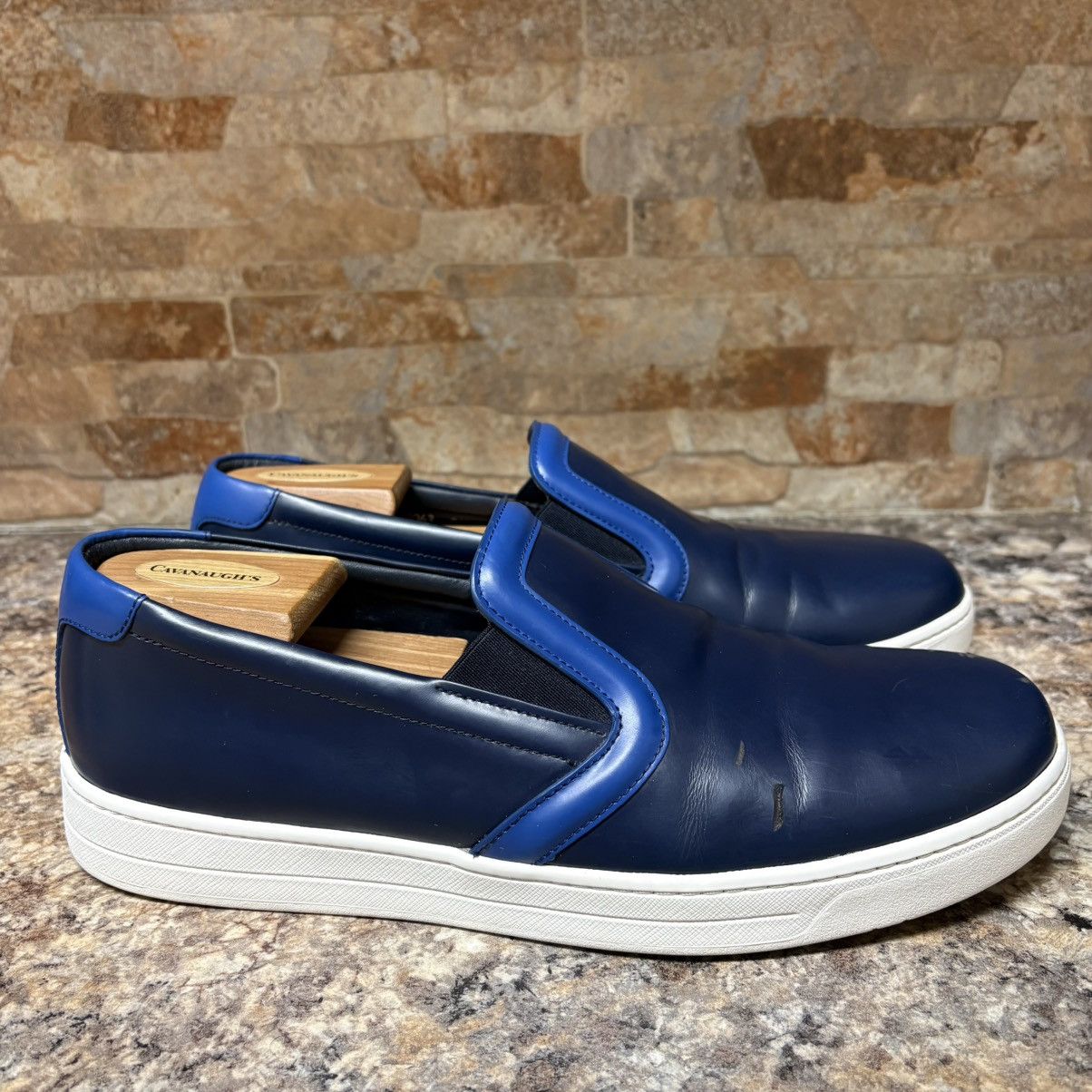 Prada Prada Blue Leather Slip On Sneakers Size 8.5 US Size 9.5 Size US 8.5 / EU 41-42 - 4 Thumbnail