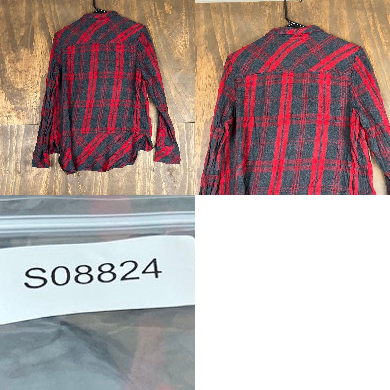 Vintage CAbi Shirt Red Gray Plaid Collared 1/2 Button Down Long Sleeve Medium Women’s Shirt Size M / US 6-8 / IT 42-44 - 8 Thumbnail