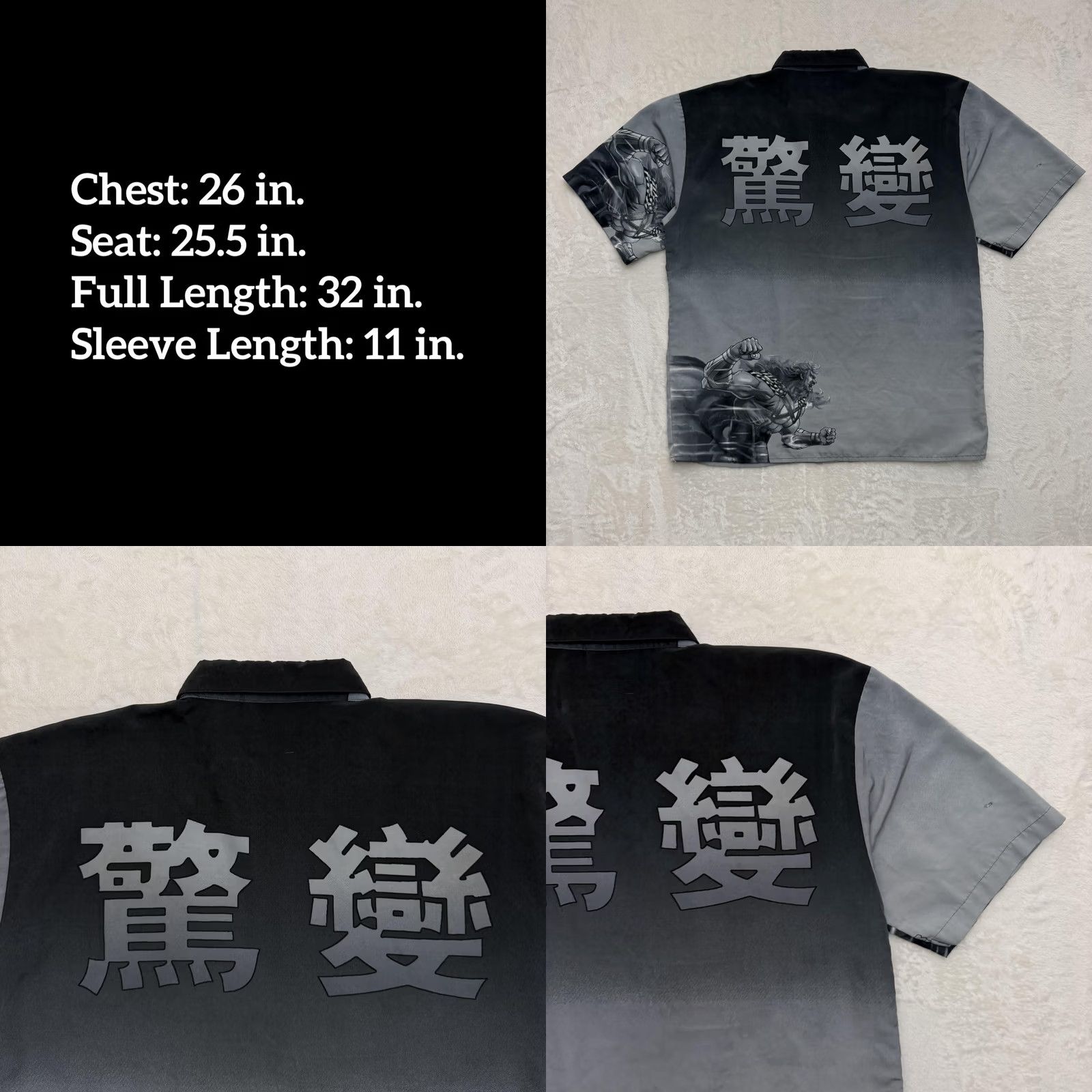 Vintage VINTAGE BillionBay Shirt Mens XL Gray Anime Kanji Warrior Graphic Button Up Samurai Size US XL / EU 56 / 4 - 8 Thumbnail