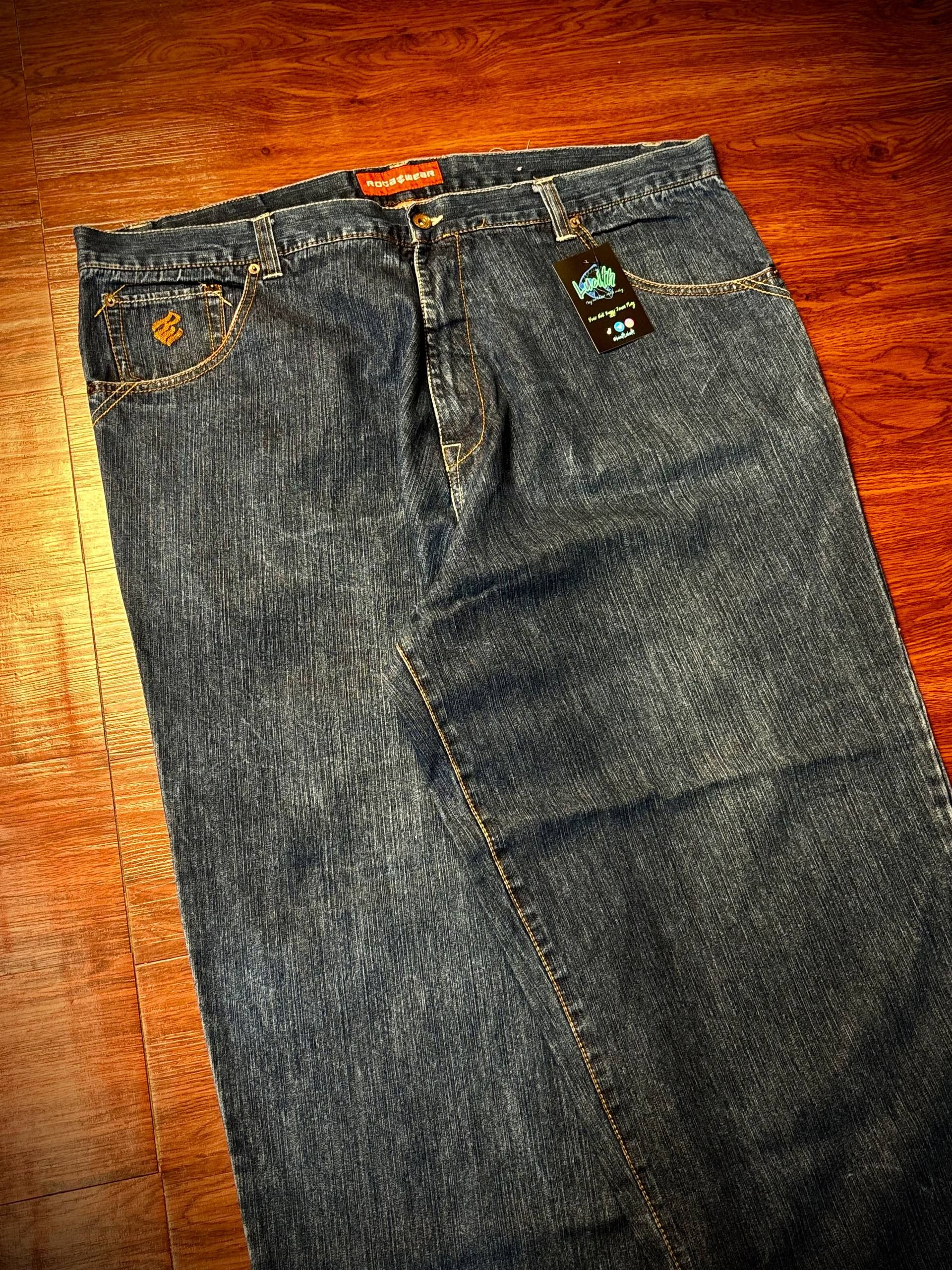 Rocawear Vintage Rocawear Blue Denim Wash Tribal Back hit Logo Jeans Size US 44 / EU 60 - 4 Thumbnail