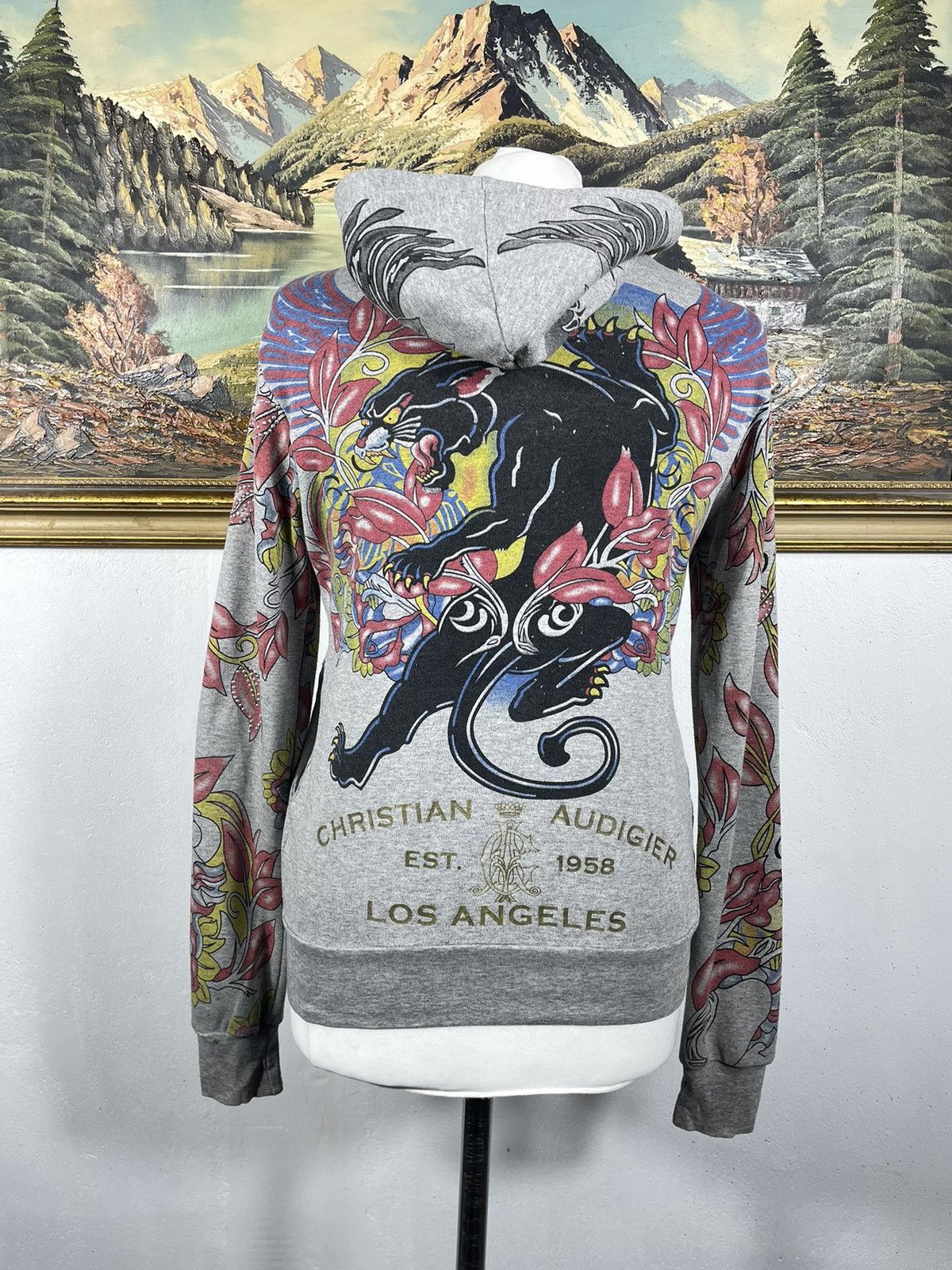 Christian Audigier × Ed Hardy × Vintage Ed Hardy x Christian Audigier Retro 00s Hoodie With Crystals Size M / US 6-8 / IT 42-44 - 12 Thumbnail