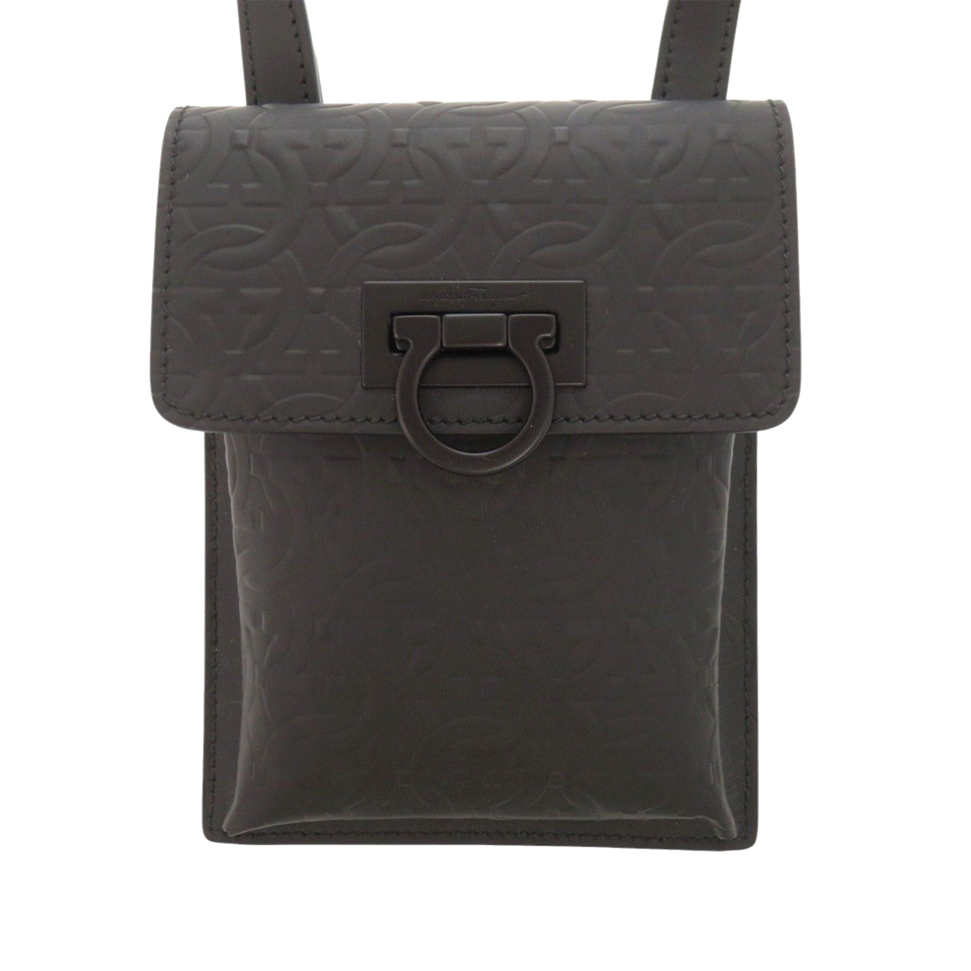 Salvatore Ferragamo Gancini Embossed Leather Phone Pouch Crossbody Size ONE SIZE - 1 Thumbnail
