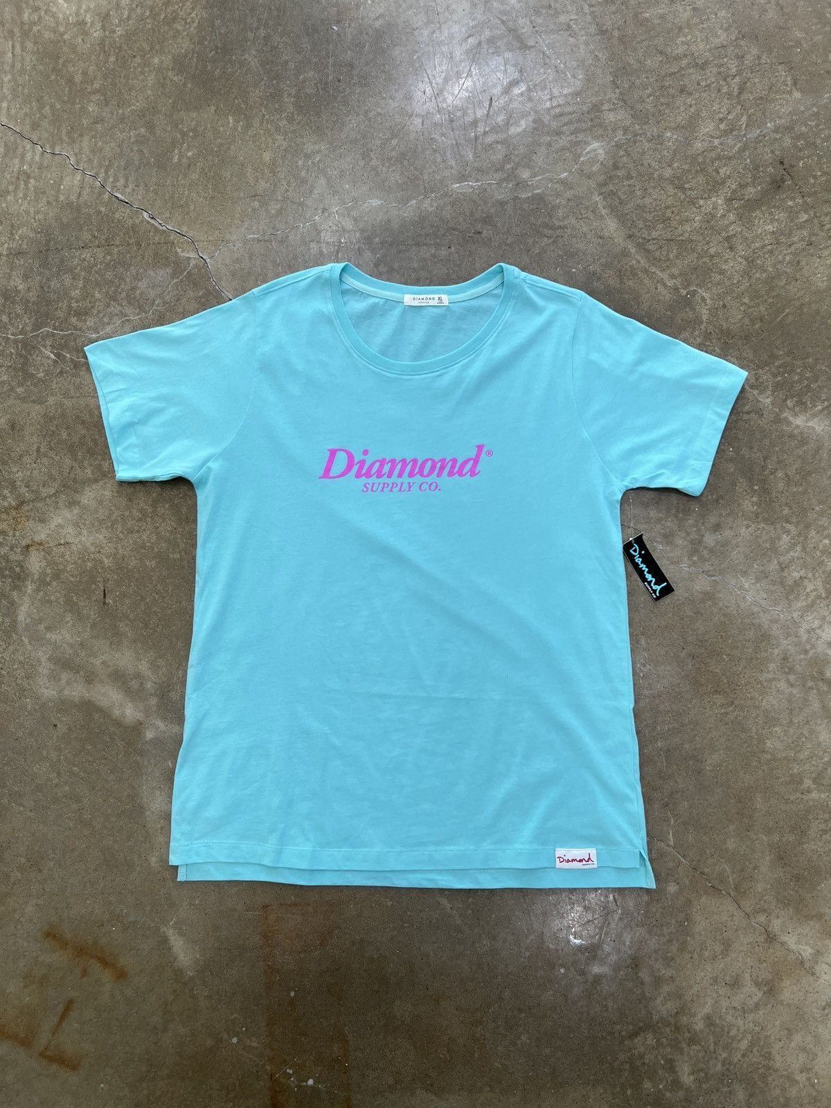 Diamond Supply Co. Diamond Supply Typeset BF Tee Blue XL Size XL / US 12-14 / IT 48-50 - 2 Thumbnail