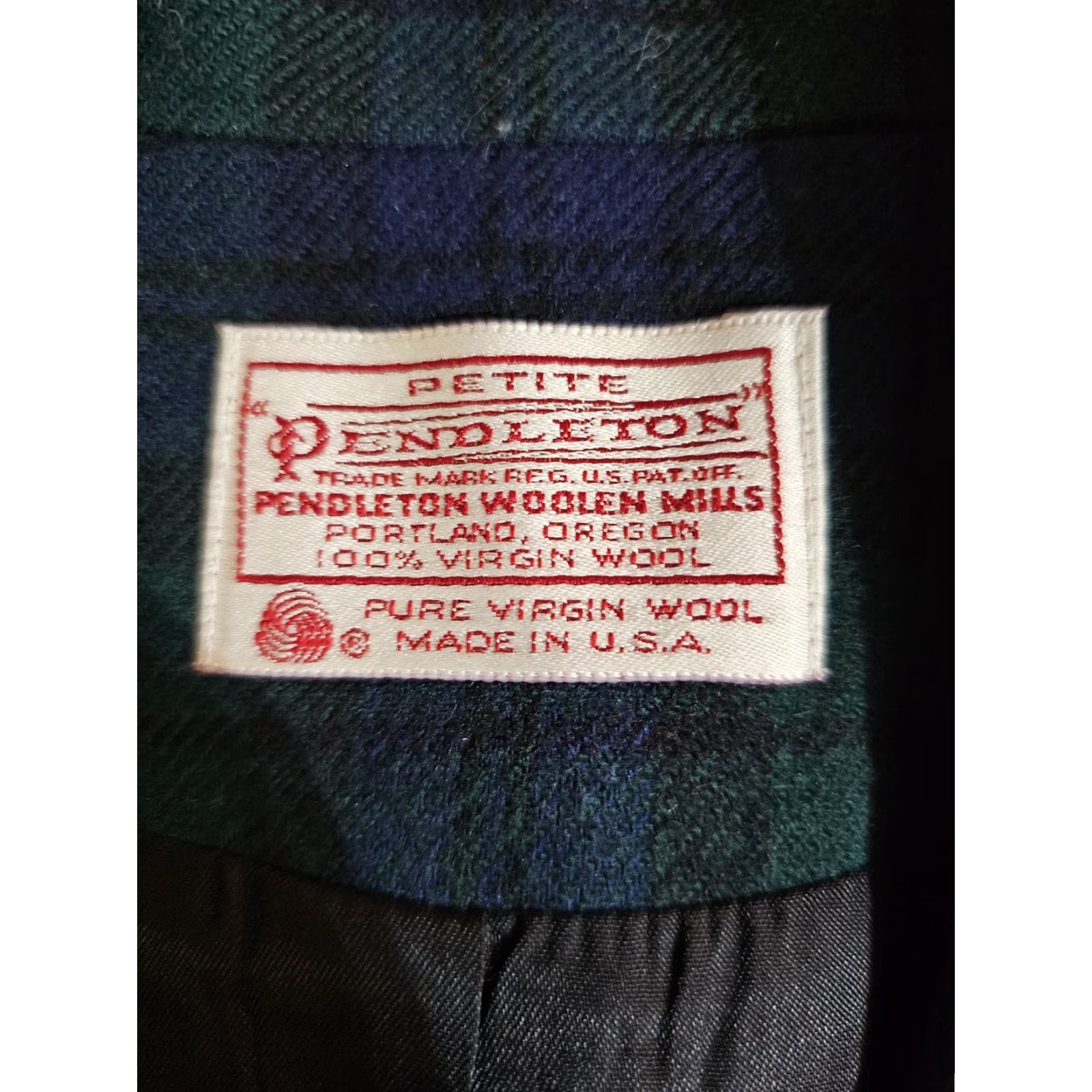 Pendleton VINTAGE Pendleton Blazer Jacket Size 8 Women Plaid Wool Tweed Notch Lapel One-Button Classic Green/blue 90s Size M / US 6-8 / IT 42-44 - 4 Thumbnail