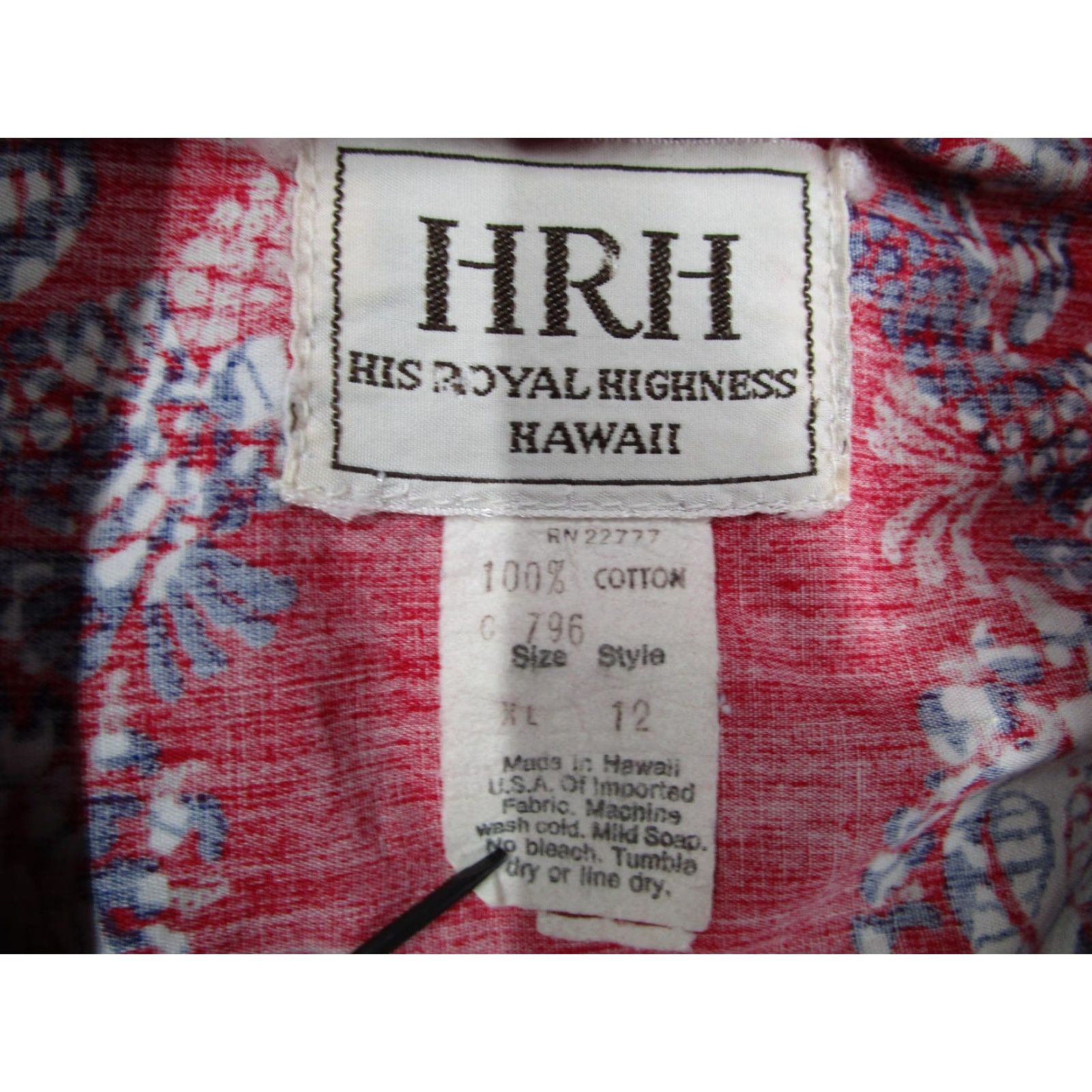 Vintage VINTAGE HRH His Royal Highness Shirt Mens XL Red Hawaiian Reverse USA Size US XL / EU 56 / 4 - 3 Thumbnail