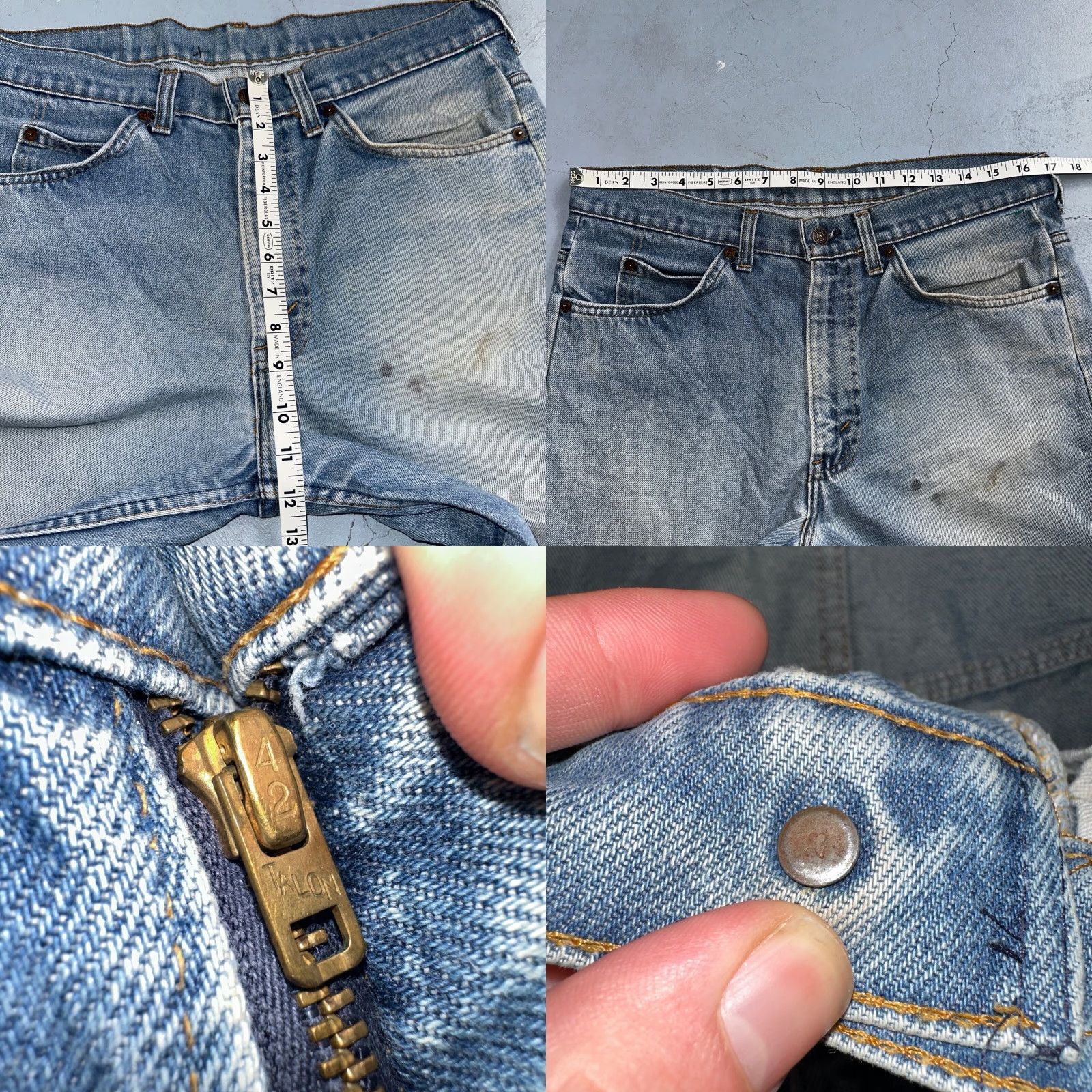Levi's VINTAGE Levi's 517 Jeans Hand Blue 34x26 Bootcut USA Orange Tab 80s Men Regular Denim Cotton Jeans Classic Wide Worn Size US 34 / EU 50 - 8 Thumbnail