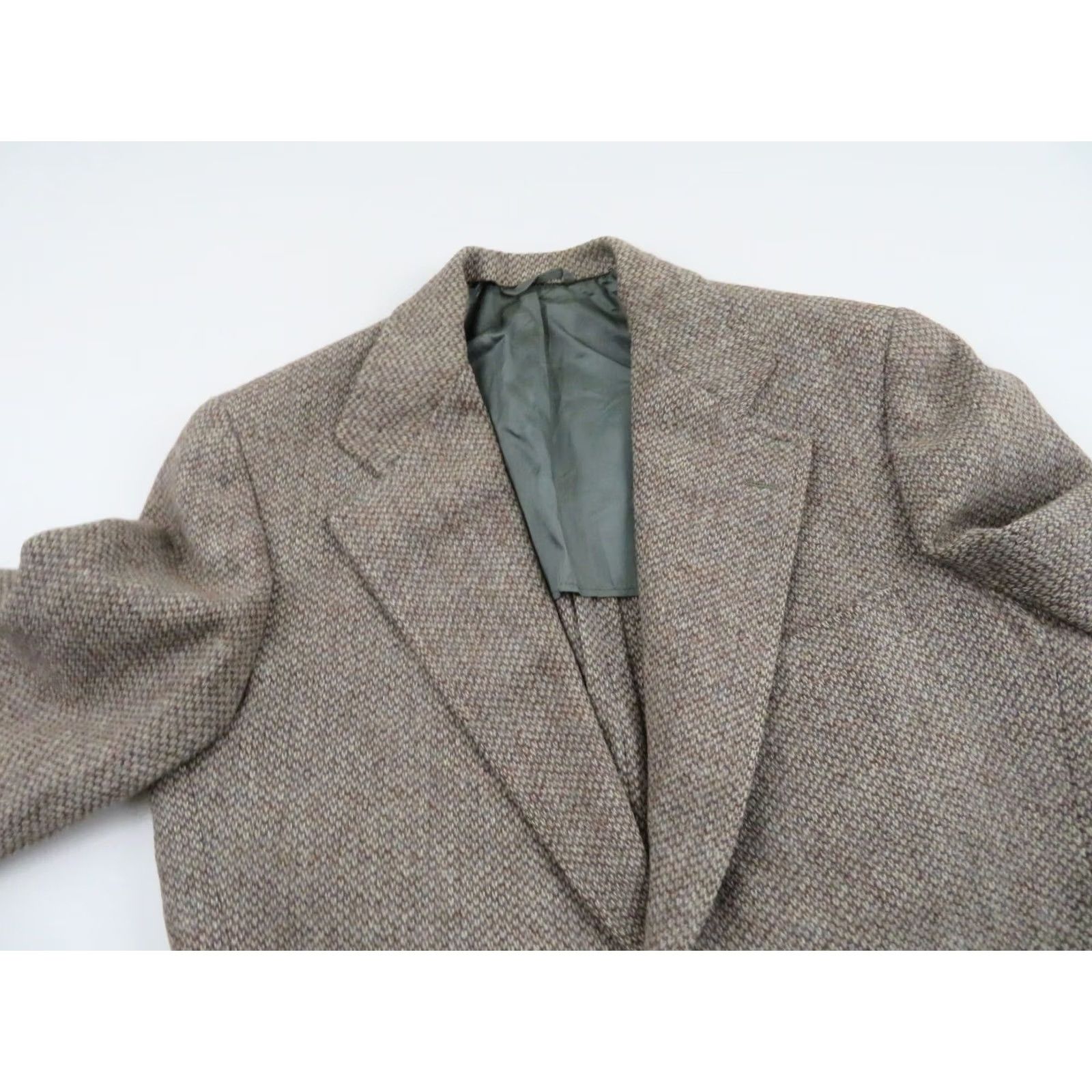 Southwick VINTAGE Southwick Sport Coat Geometric Plaid Wool 40 Regular Notch Lapel 2 Button Single-Breasted Mens Brown 80s 90s USA USA Built Size US XXS / EU 40 - 3 Thumbnail
