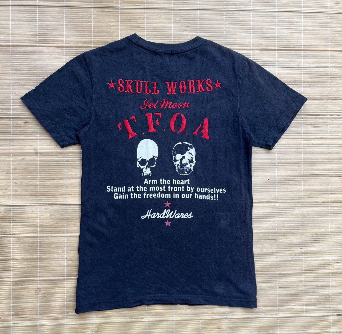 Japanese Brand T.F.o.A x skull works x jetmoon distress t shirt Size US S / EU 44-46 / 1 - 1 Thumbnail
