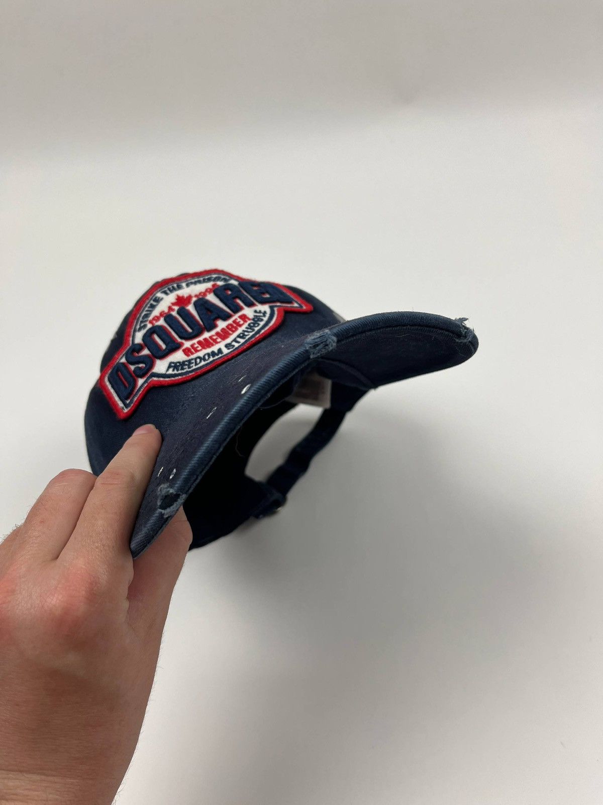 Dsquared2 Dsquared2 Distressed Baseball Cap Navy Blue Italy 🇮🇹 Y2K Size ONE SIZE - 7 Thumbnail
