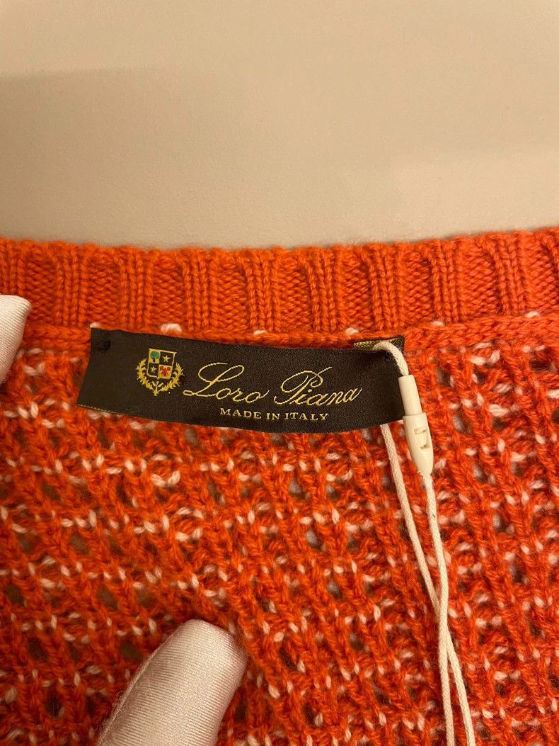 Loro Piana LORO PIANA Orange and red pink V-neck cashmere long sleeve Size M / US 6-8 / IT 42-44 - 3 Thumbnail