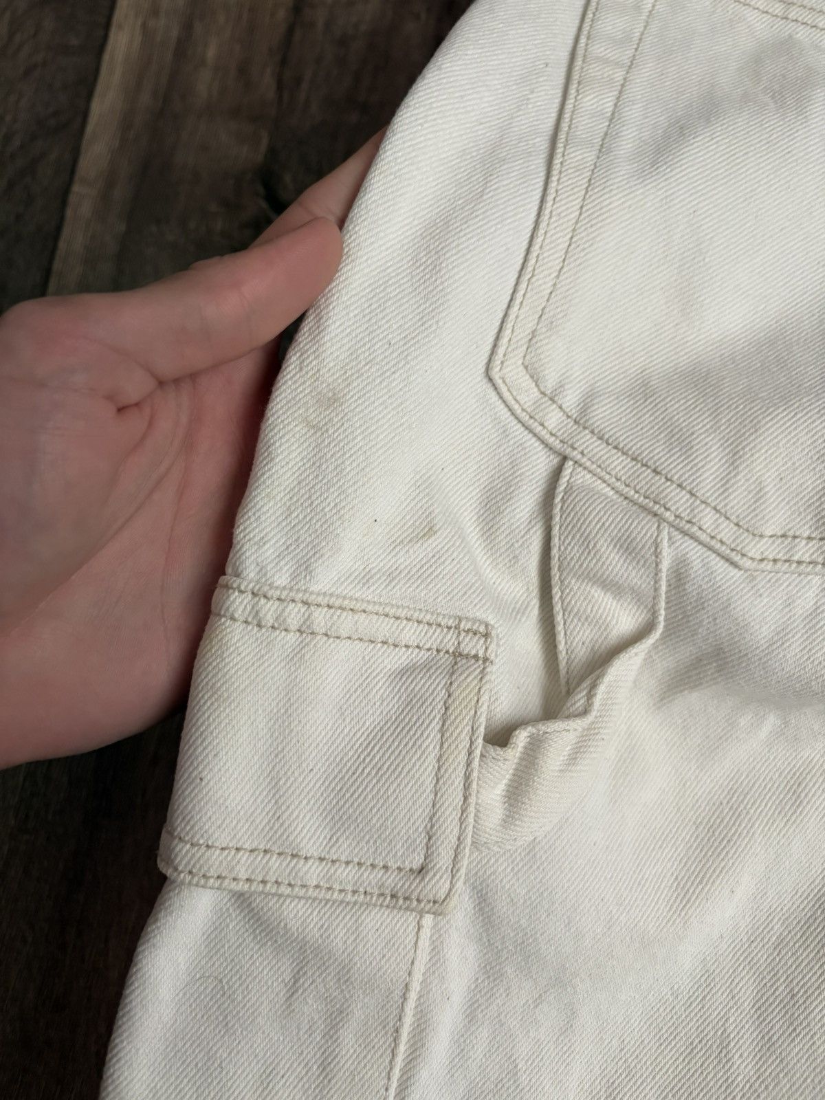 Fubu × JNCO × Vintage Vintage Fubu White Rare Carpenter Cargo Denim Rap Jeans Size US 34 / EU 50 - 17 Thumbnail