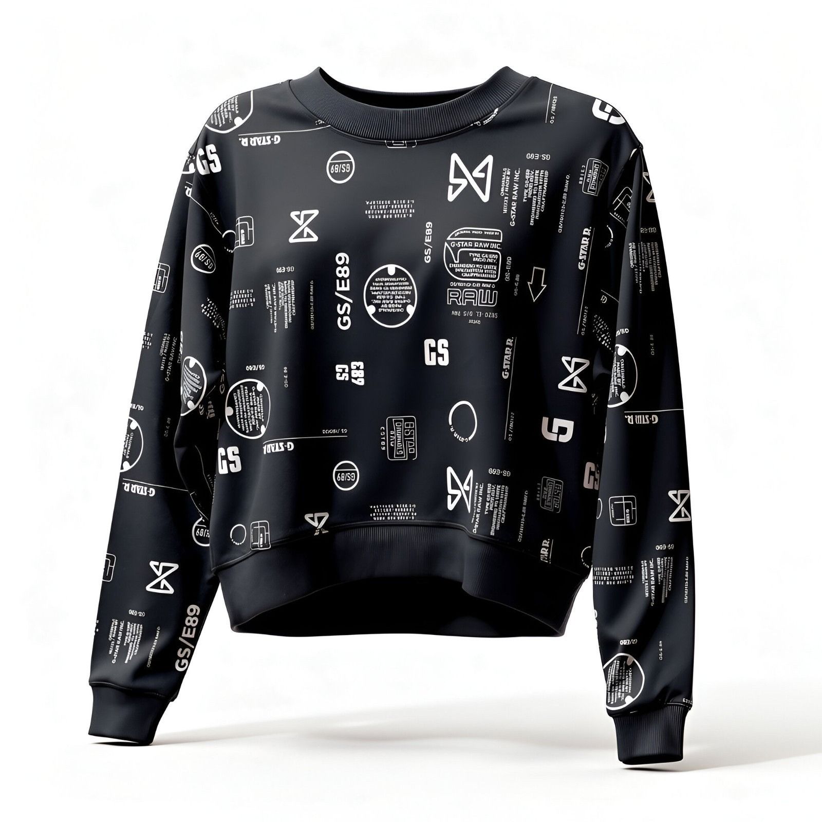 G-Star G-Star RAW D20500 Cropped Graphic Sweatshirt Black Size XS Size XS / US 0-2 / IT 36-38 - 1 Thumbnail