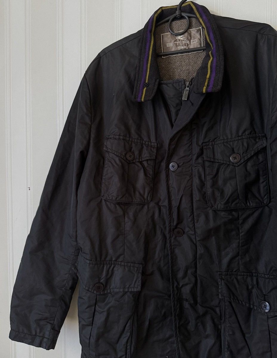 Etro Etro Milano Men’s Black Field Jacket 100% Lana Wool Size US XL / EU 56 / 4 - 3 Thumbnail
