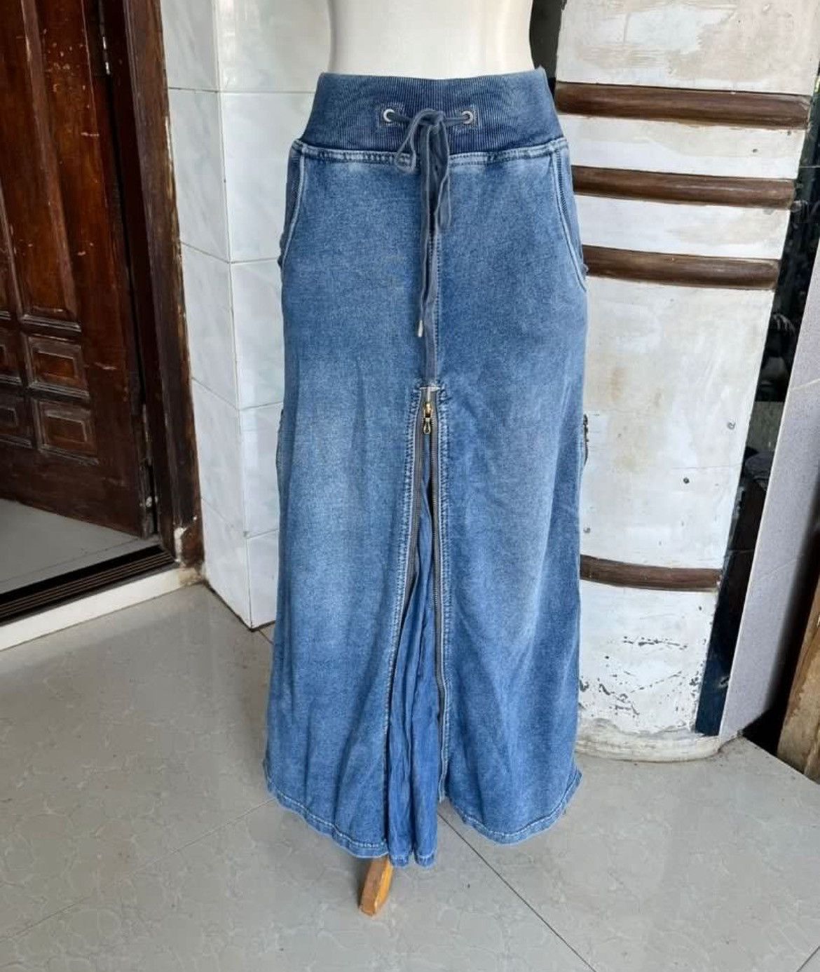 GOA Japanese Brand GOA indigo fleece slider long skirt Size 28" / US 6 / IT 42 - 5 Thumbnail