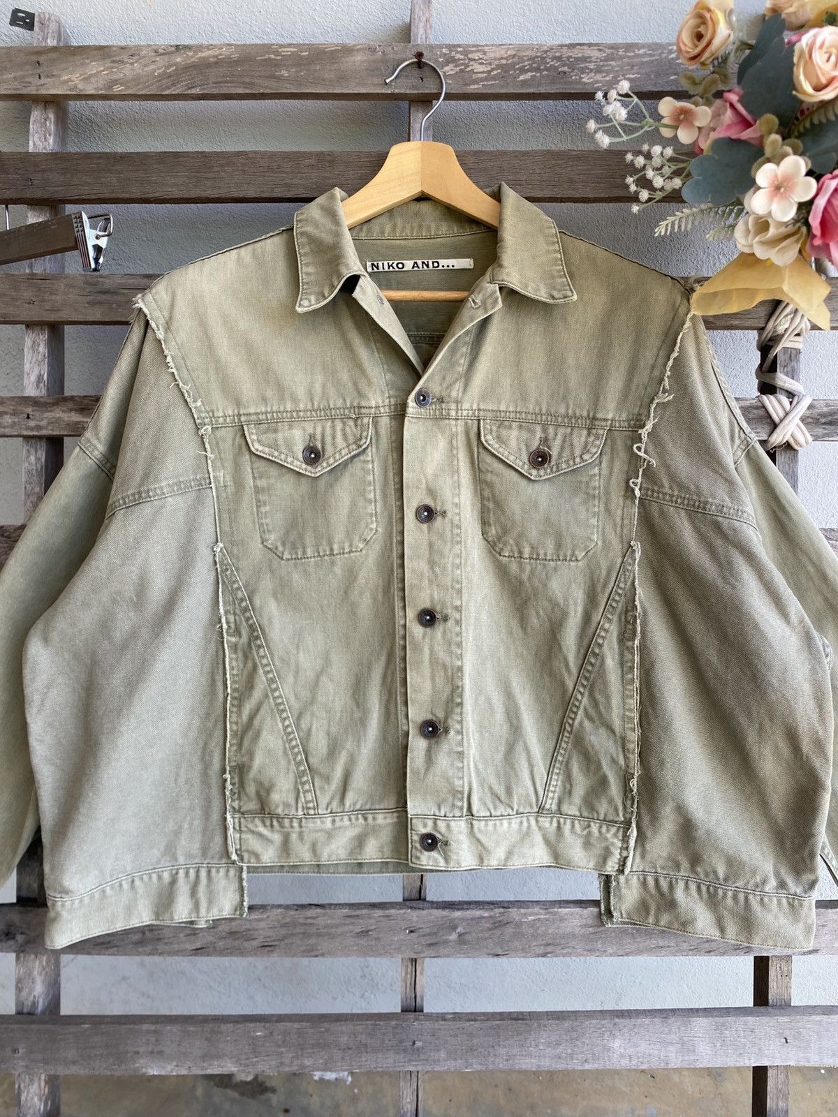 Japanese Brand Niko and…Distressed trucker jacket look like margiela design Size US XL / EU 56 / 4 - 6 Thumbnail