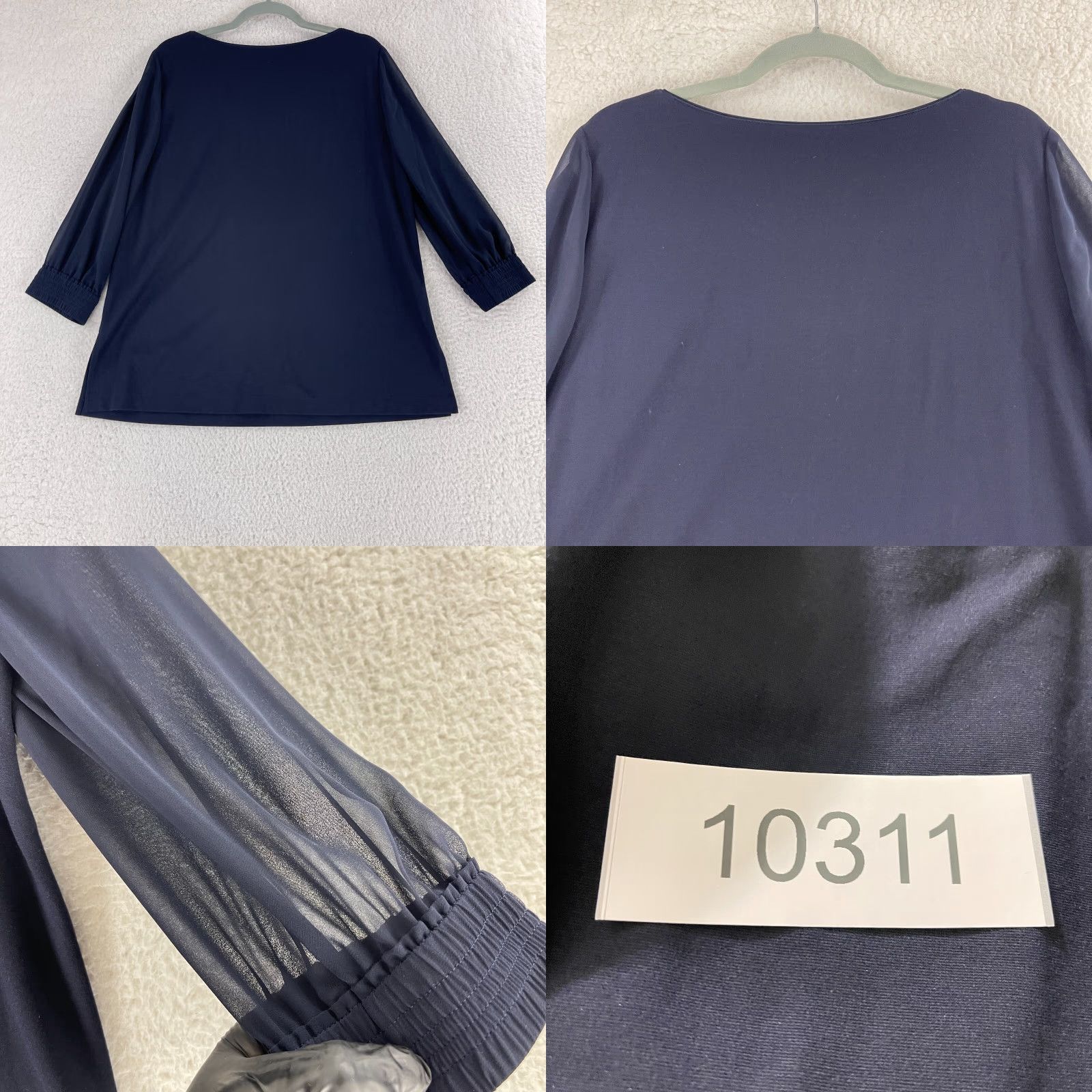 Vintage Lafayette 148 Blue V-Neck Shirt Womens Large 3/4 Sleeve Pullover Lightweight"} Size L / US 10 / IT 46 - 9 Thumbnail