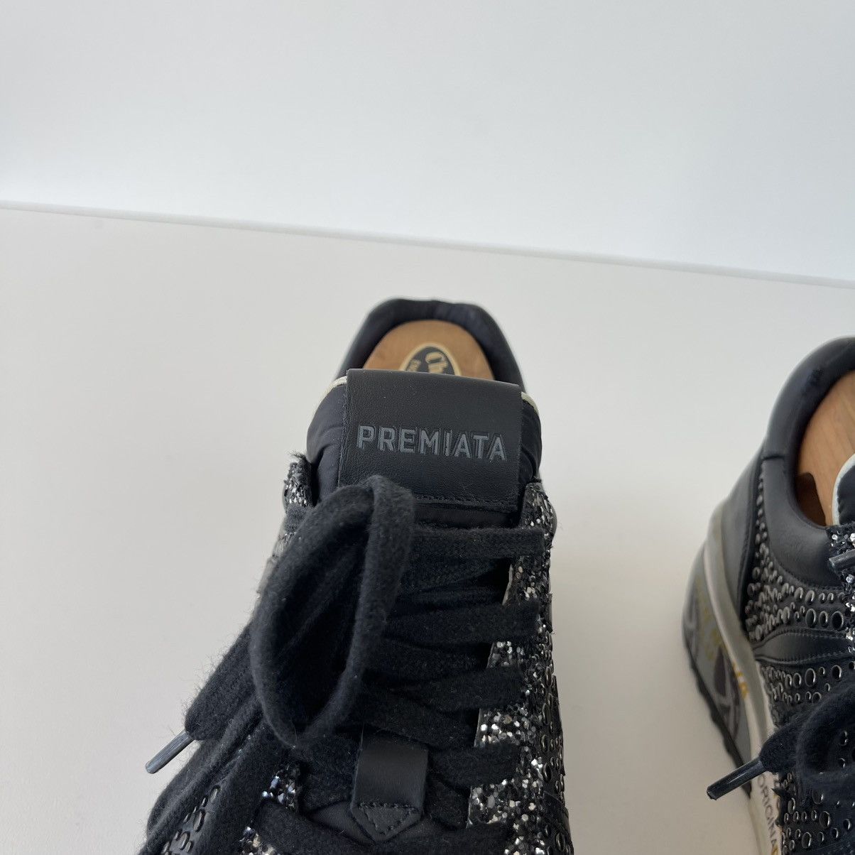 Premiata Premiata Glitter Leather Sneakers Black 2543 Women’s Italy Size US 8 / IT 38 - 7 Thumbnail