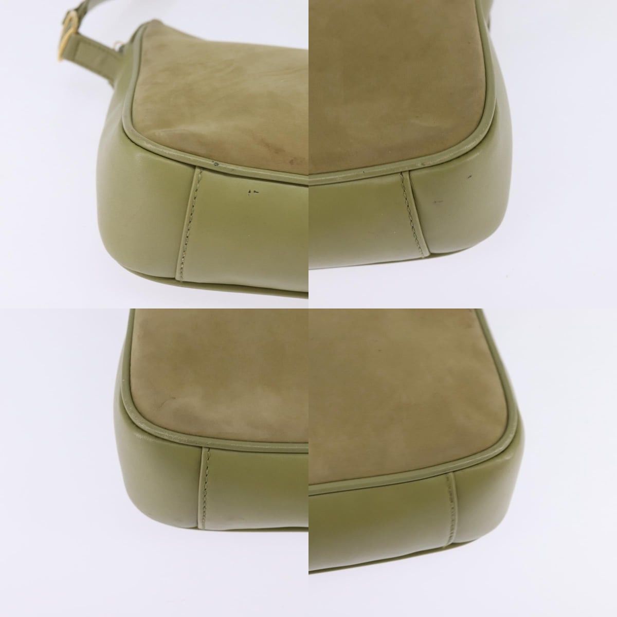 Gucci GUCCI Shoulder Bag Suede Leather Green Gold Size ONE SIZE - 10 Thumbnail