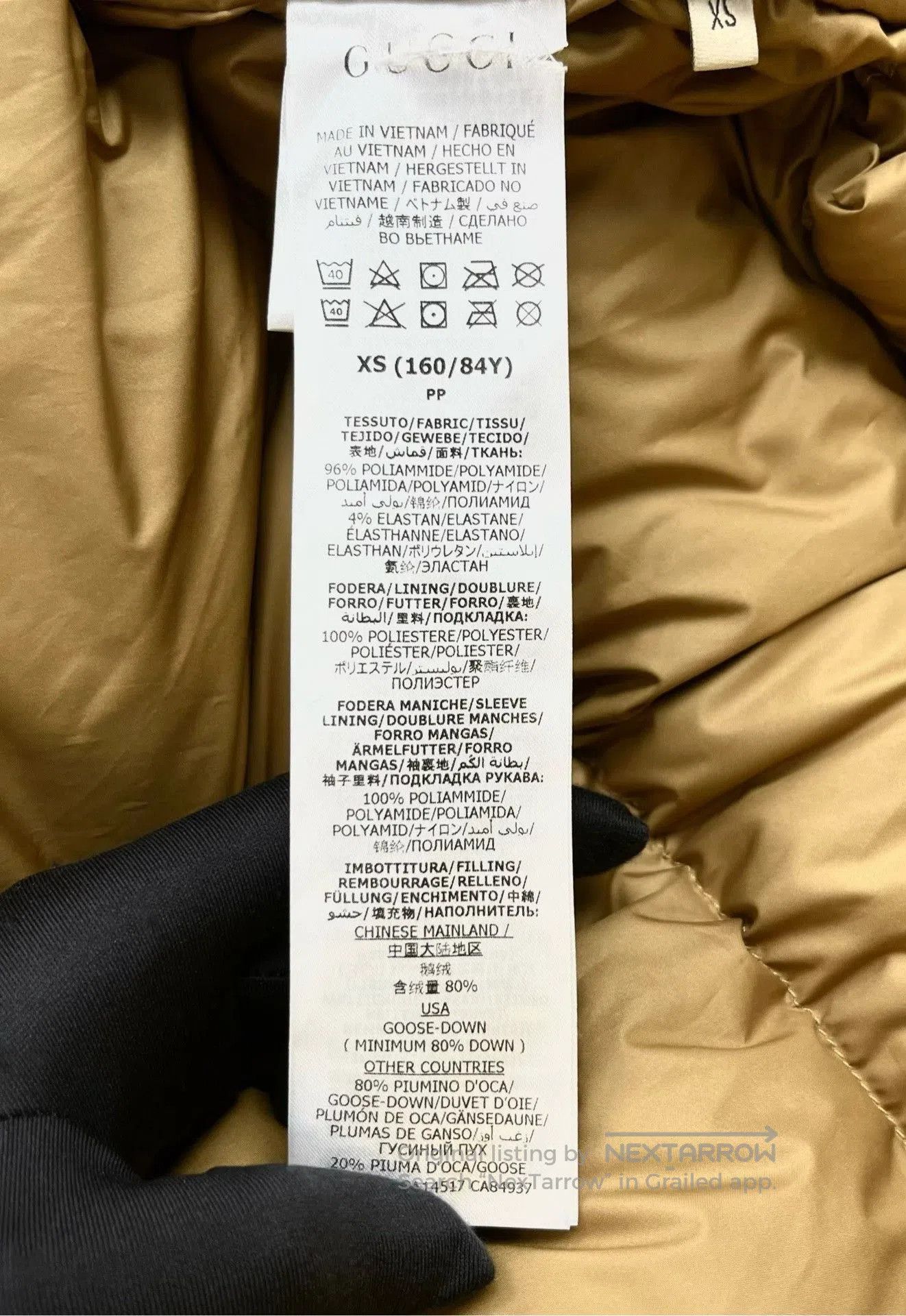Gucci Gucci x TNF Yellow Puffer Jacket. Size XS / US 0-2 / IT 36-38 - 4 Thumbnail