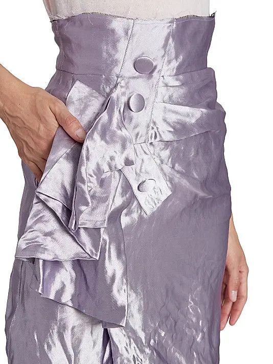 Maison Margiela o1y0625 Midi Skirt in Lilac Size 28" / US 6 / IT 42 - 2 Thumbnail