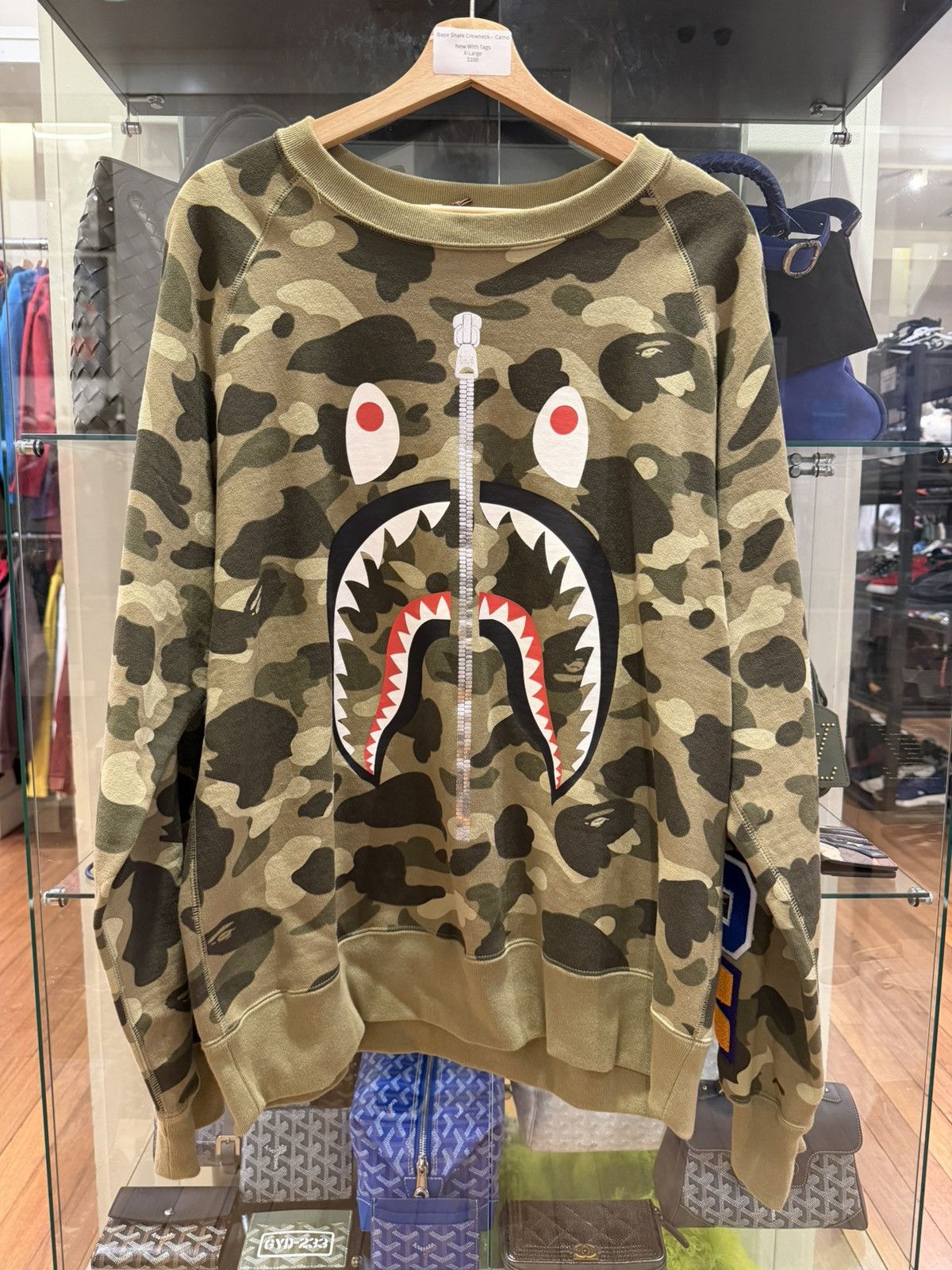Bape Bape Shark Crewneck - Camo Size US XL / EU 56 / 4 - 1 Thumbnail
