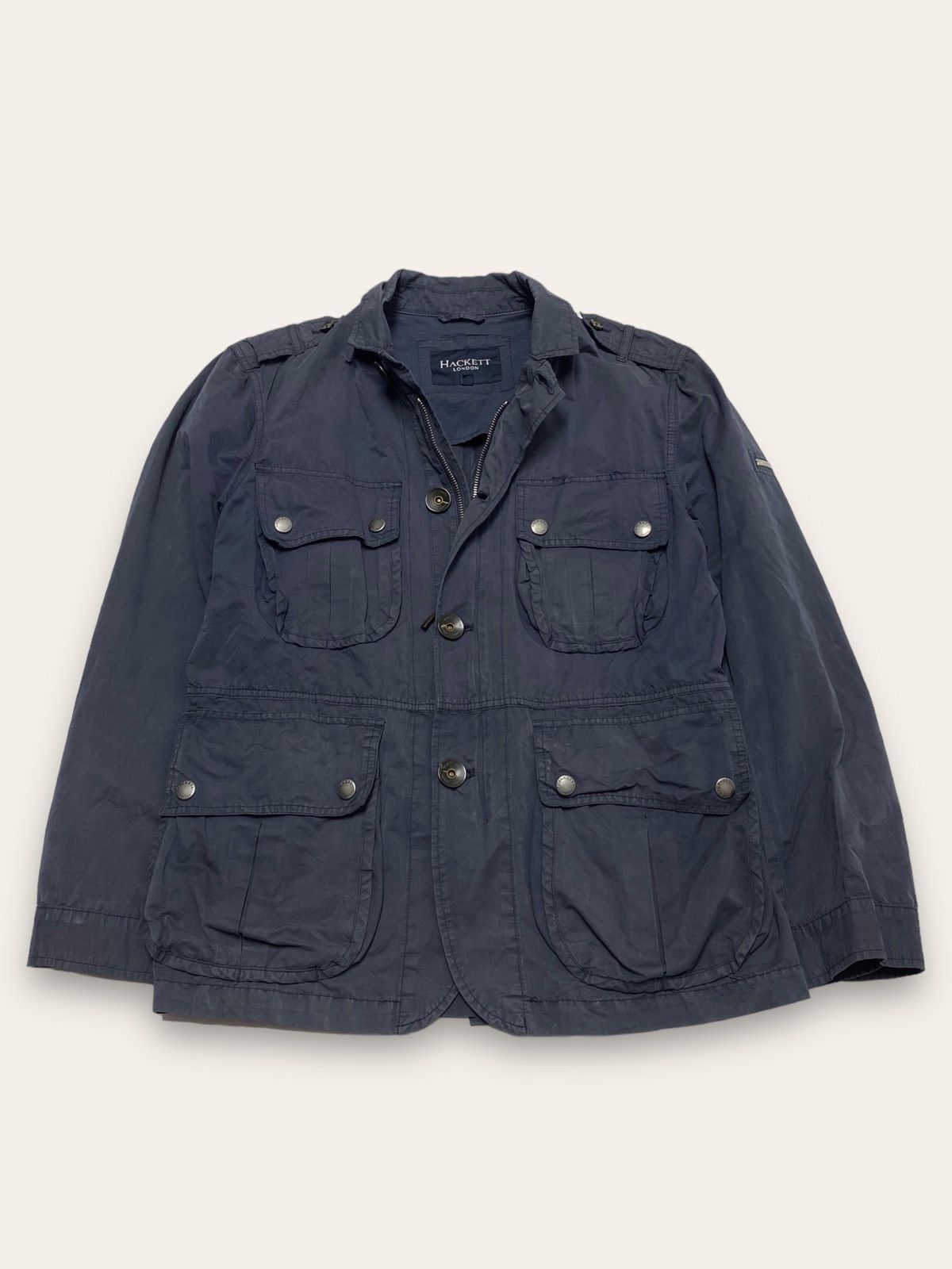 Hackett Vintage HACKETT Multi Pocket Navy Faded Light Jacket Size US M / EU 48-50 / 2 - 5 Thumbnail