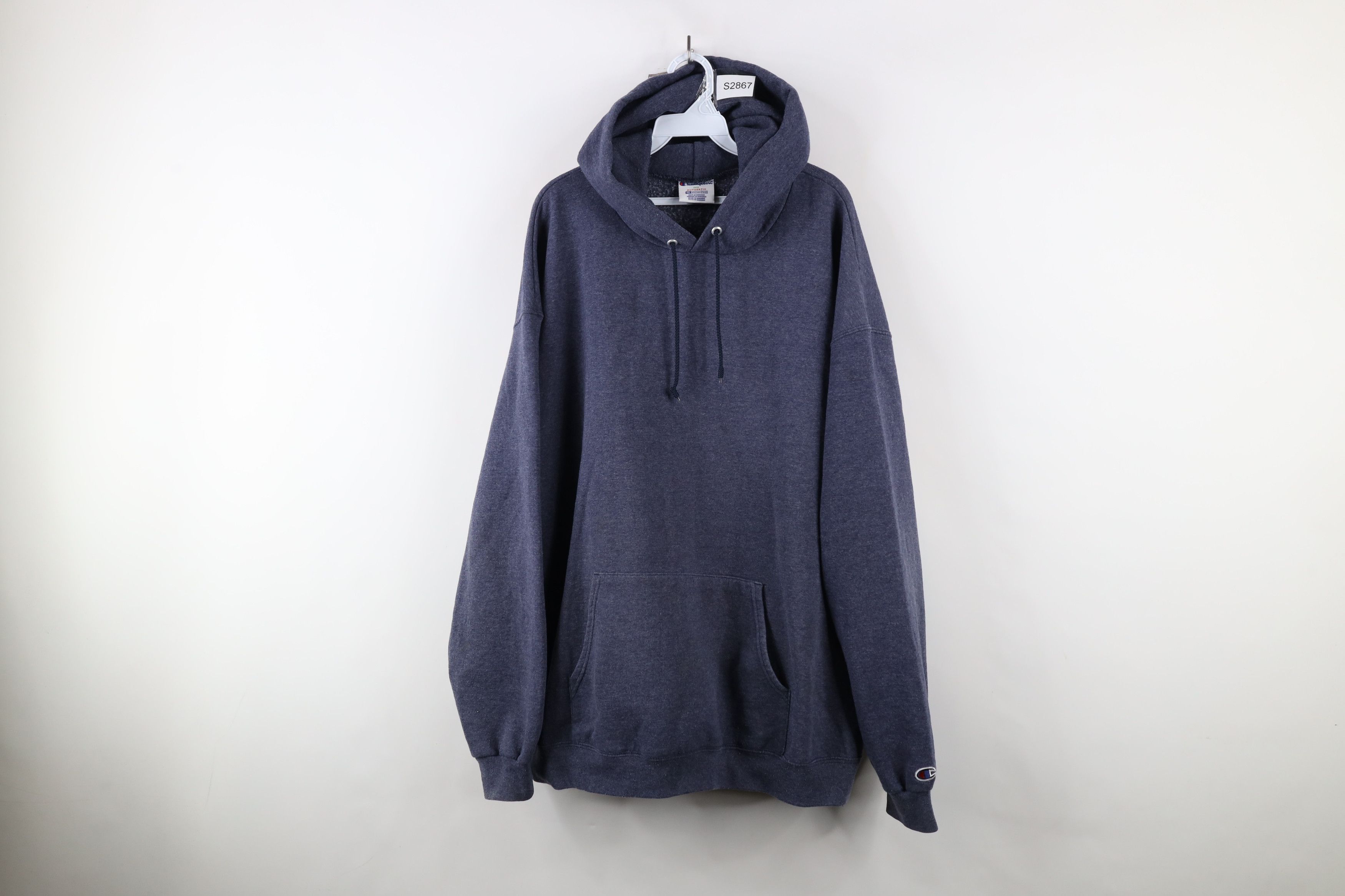 Champion × Vintage Vintage Champion Blank Hoodie Sweatshirt Heather Blue Size US XXL / EU 58 / 5 - 1 Thumbnail