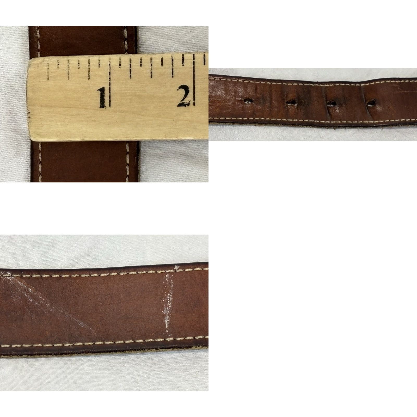 Fossil VINTAGE Fossil Belt Leather Belt 1.25" Wide Men 36 Distressed Brown 1970s Style Mens Belt Size 36 - 8 Thumbnail