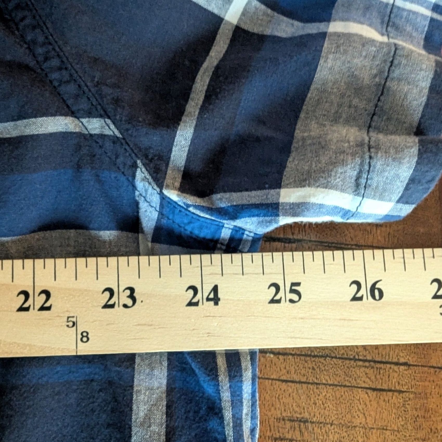 Lucky Brand Lucky Brand Western Shirt Blue & White Plaid Pearl Snap Short Sleeve Mens XXL Shirt Size US XXL / EU 58 / 5 - 5 Thumbnail