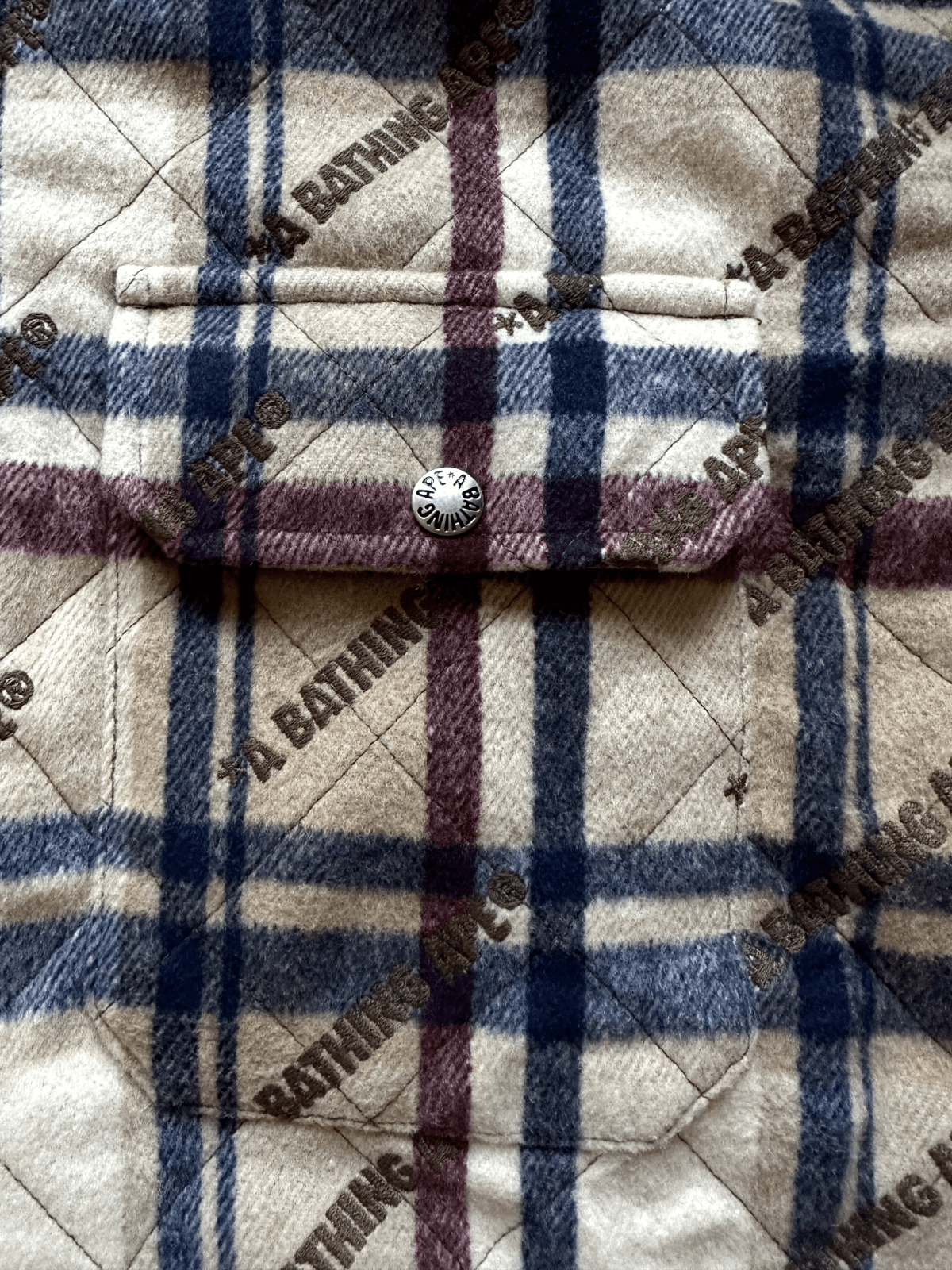 Bape BAPE A Bathing Ape Logo Check Pattern Padded Flannel Shirt Size US L / EU 52-54 / 3 - 5 Thumbnail