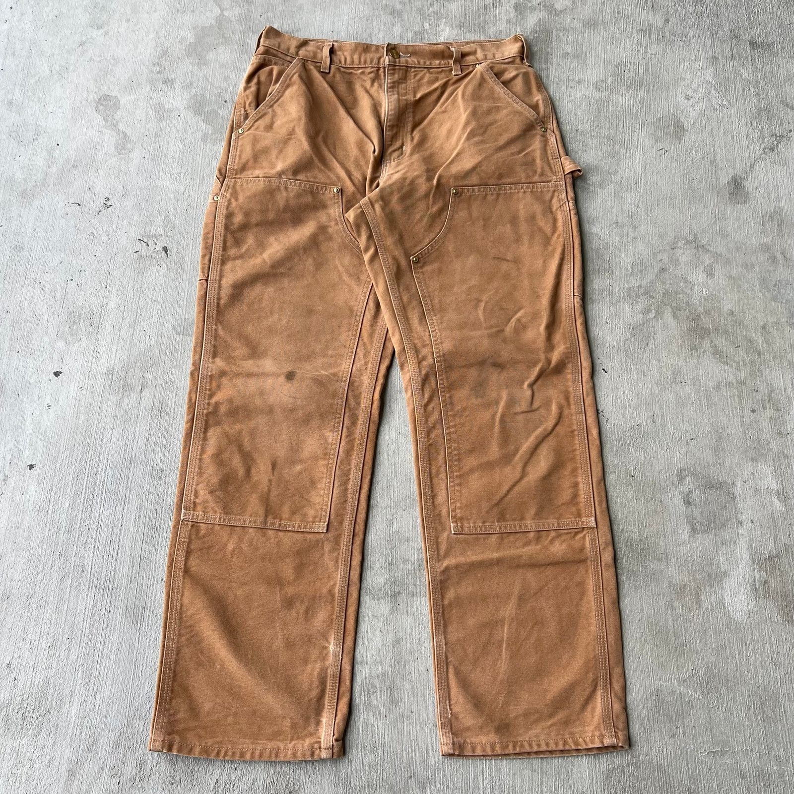 Carhartt × Vintage Carhartt brown double knee work wear carpenter pants Size US 32 / EU 48 - 1 Thumbnail