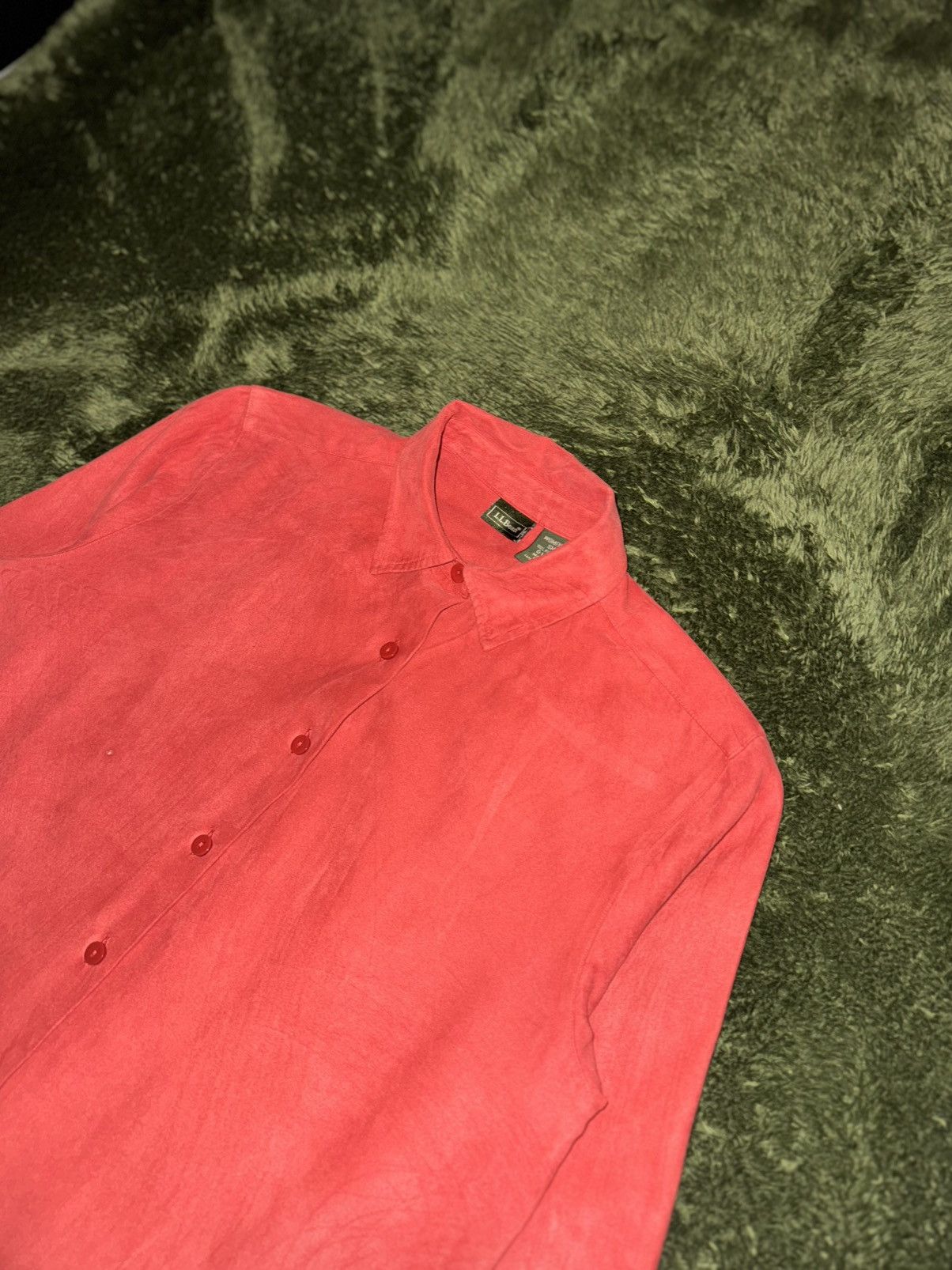 L.L. Bean [SM] L.L.Bean Poly Textured Relaxed-Fit Shirt – Red Size US M / EU 48-50 / 2 - 2 Thumbnail