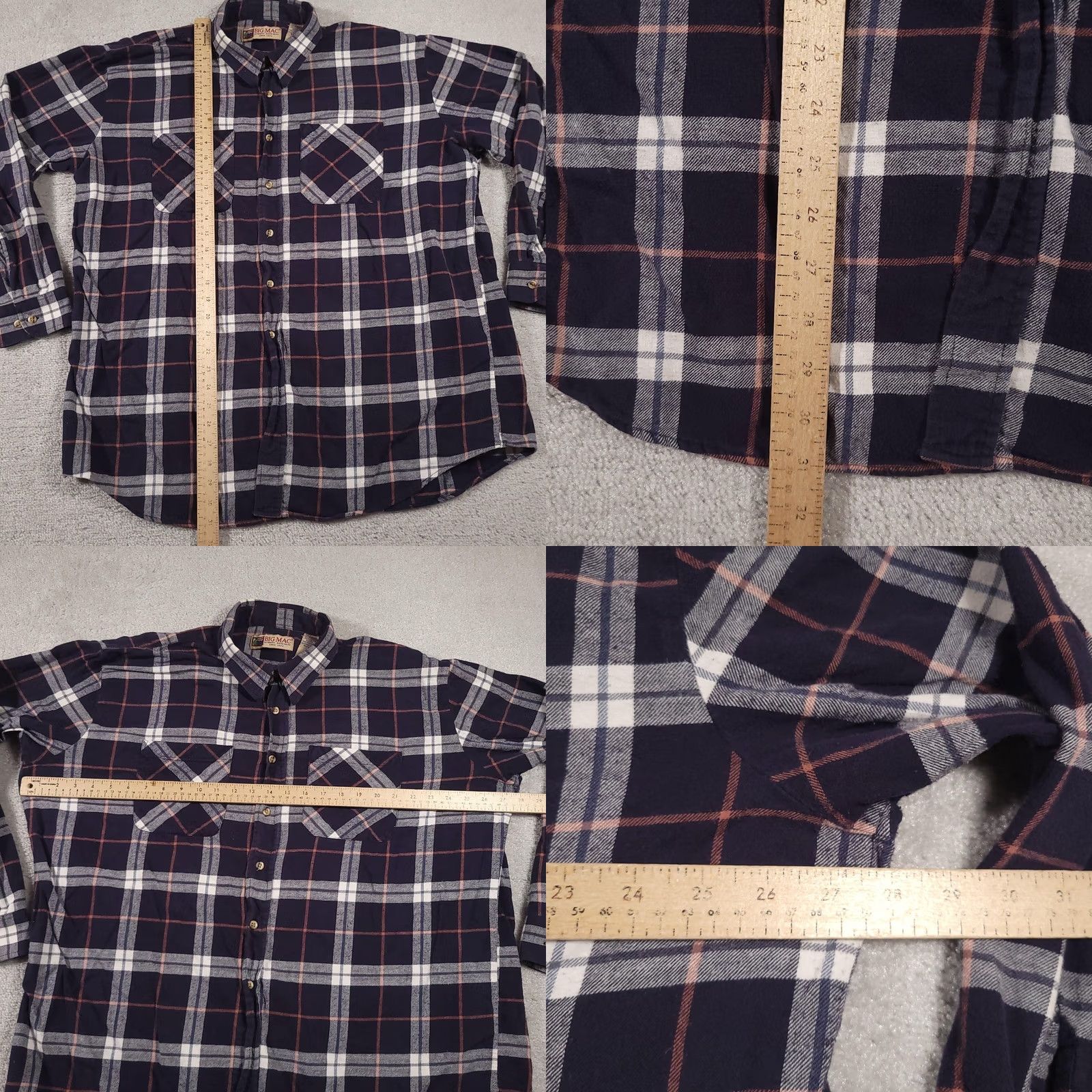 Vintage VINTAGE Big Mac Flannel Shirt Mens 2XL Navy Blue Red Gray Plaid Long Sleeve Workwear Size US XXL / EU 58 / 5 - 8 Thumbnail
