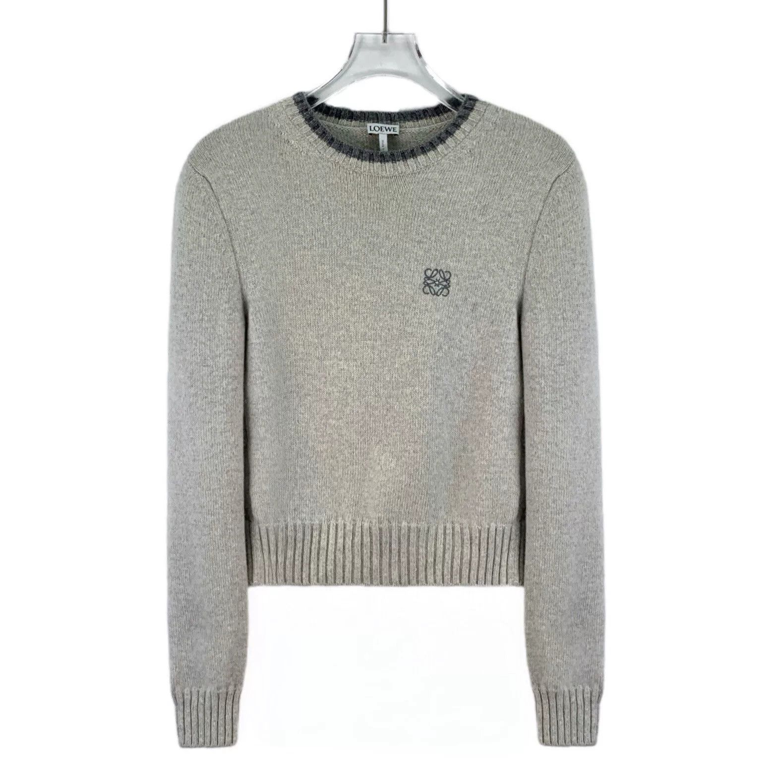 Loewe gray logo embroidered wool knit sweater Size US XS / EU 42 / 0 - 1 Thumbnail