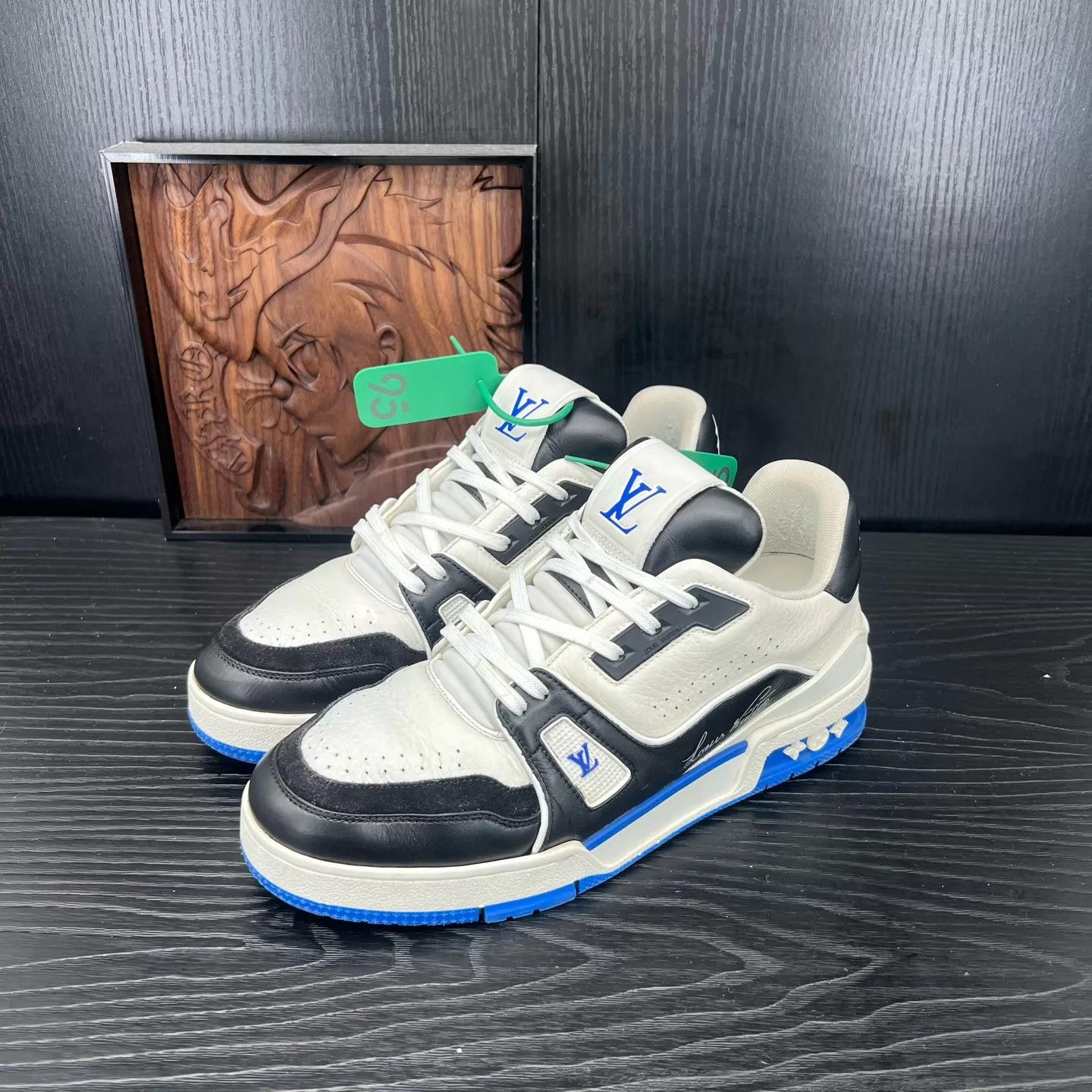 Louis Vuitton LV Trainer New White Blue 5.5 (39.5) Size US 6.5 / EU 39-40 - 1 Thumbnail